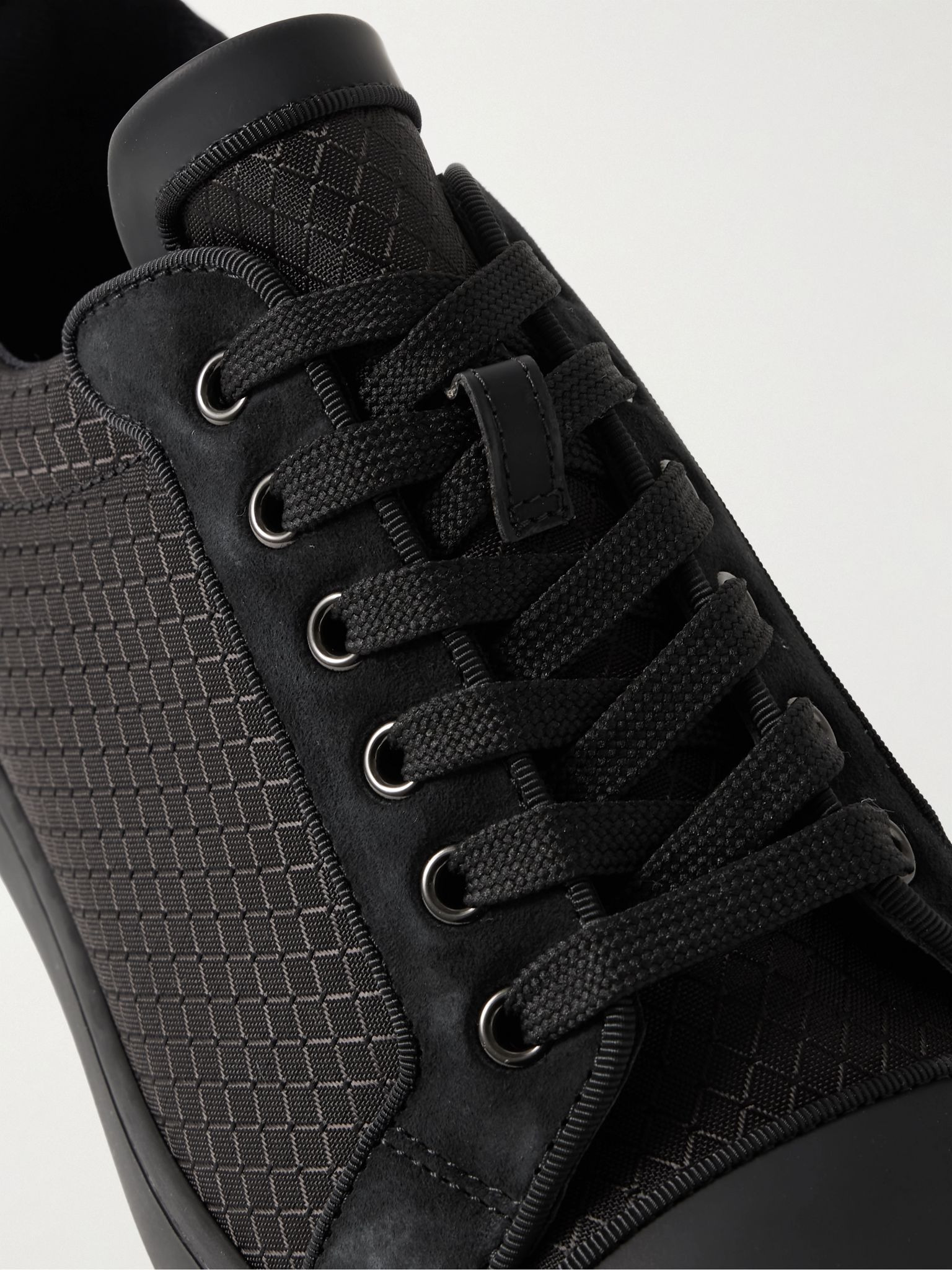 Louis Junior Suede and Leather-Trimmed Ripstop Sneakers Black - 6