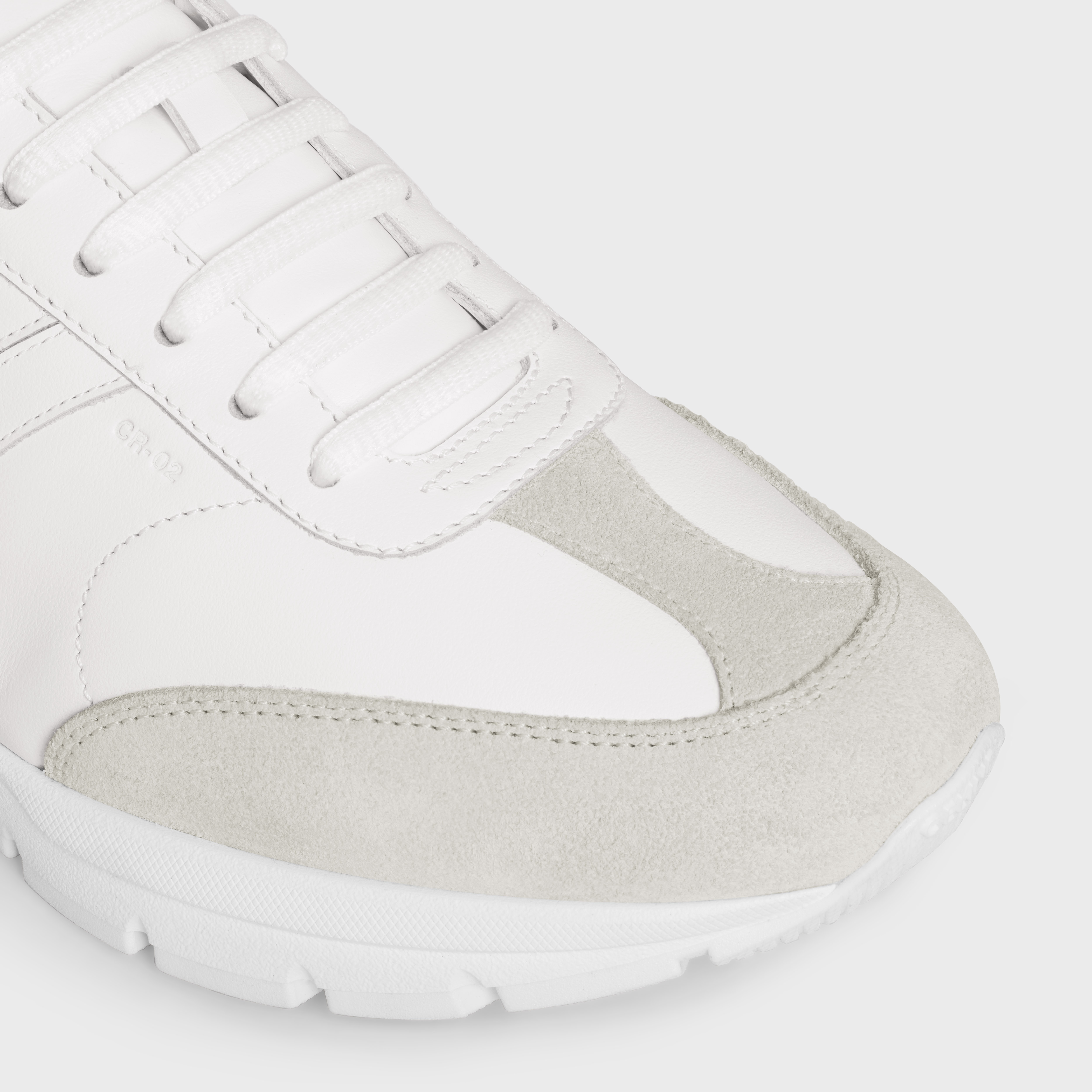 CELINE RUNNER CR-02 LOW LACE-UP SNEAKER in Calfskin, Suede Calfskin and Matte Metallic Calfskin - 4