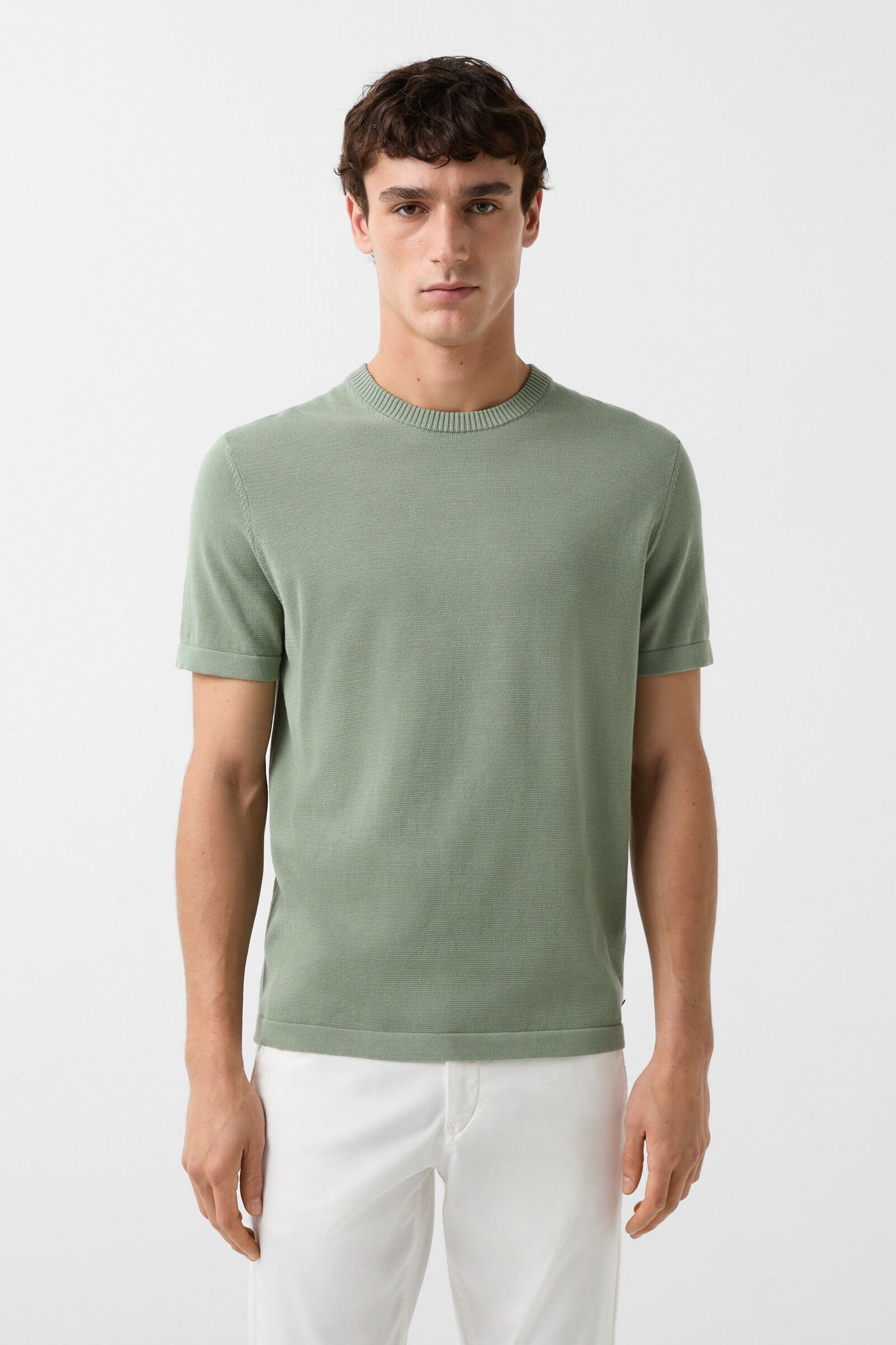 Knitted shirt Lloyd in Eucalyptus - 2