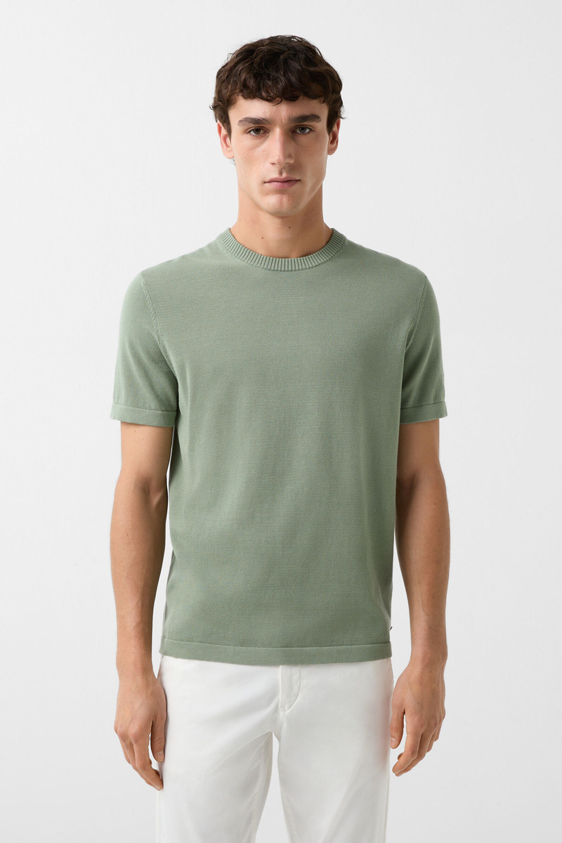 Knitted shirt Lloyd in Eucalyptus 2