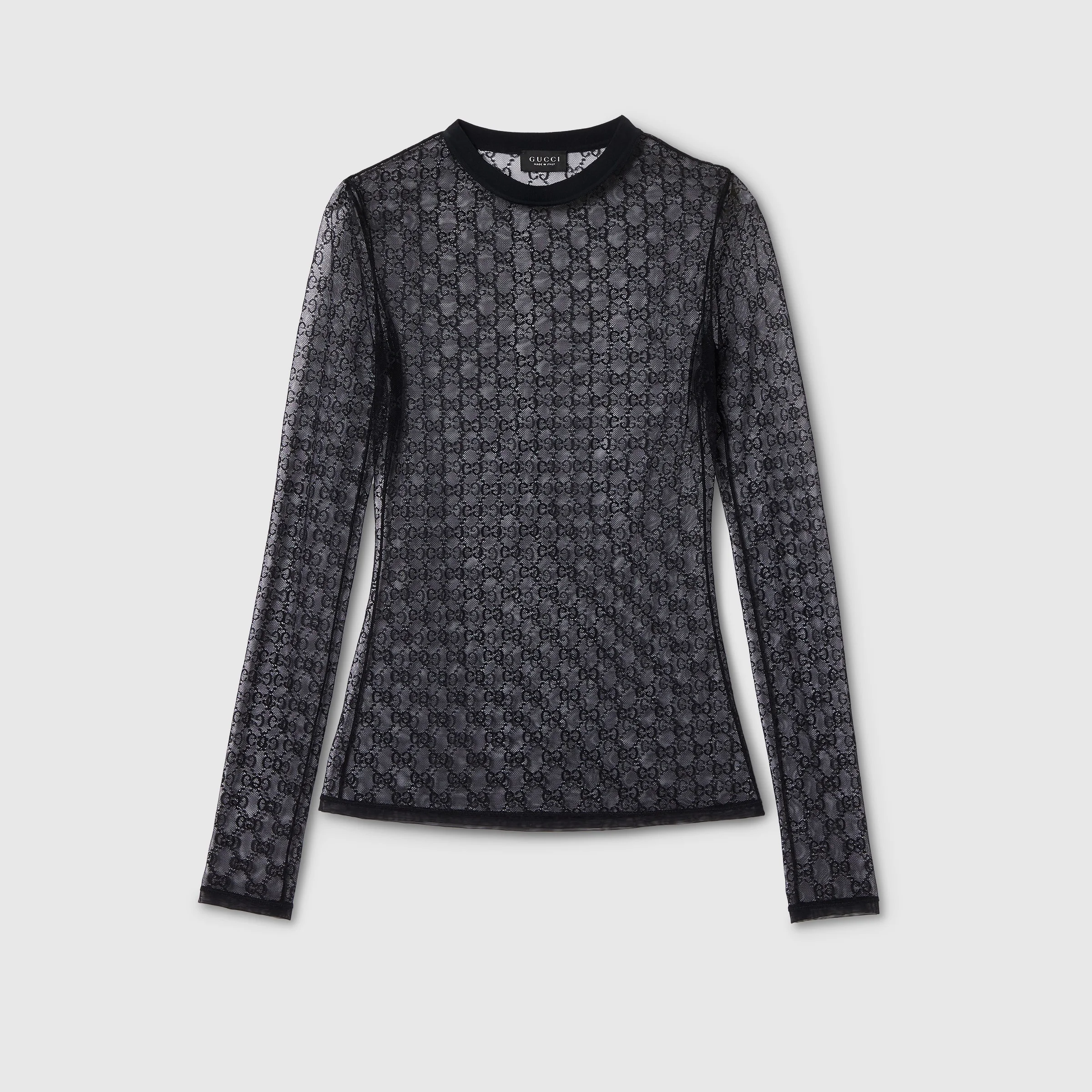 GG stretch lace T-shirt - 1