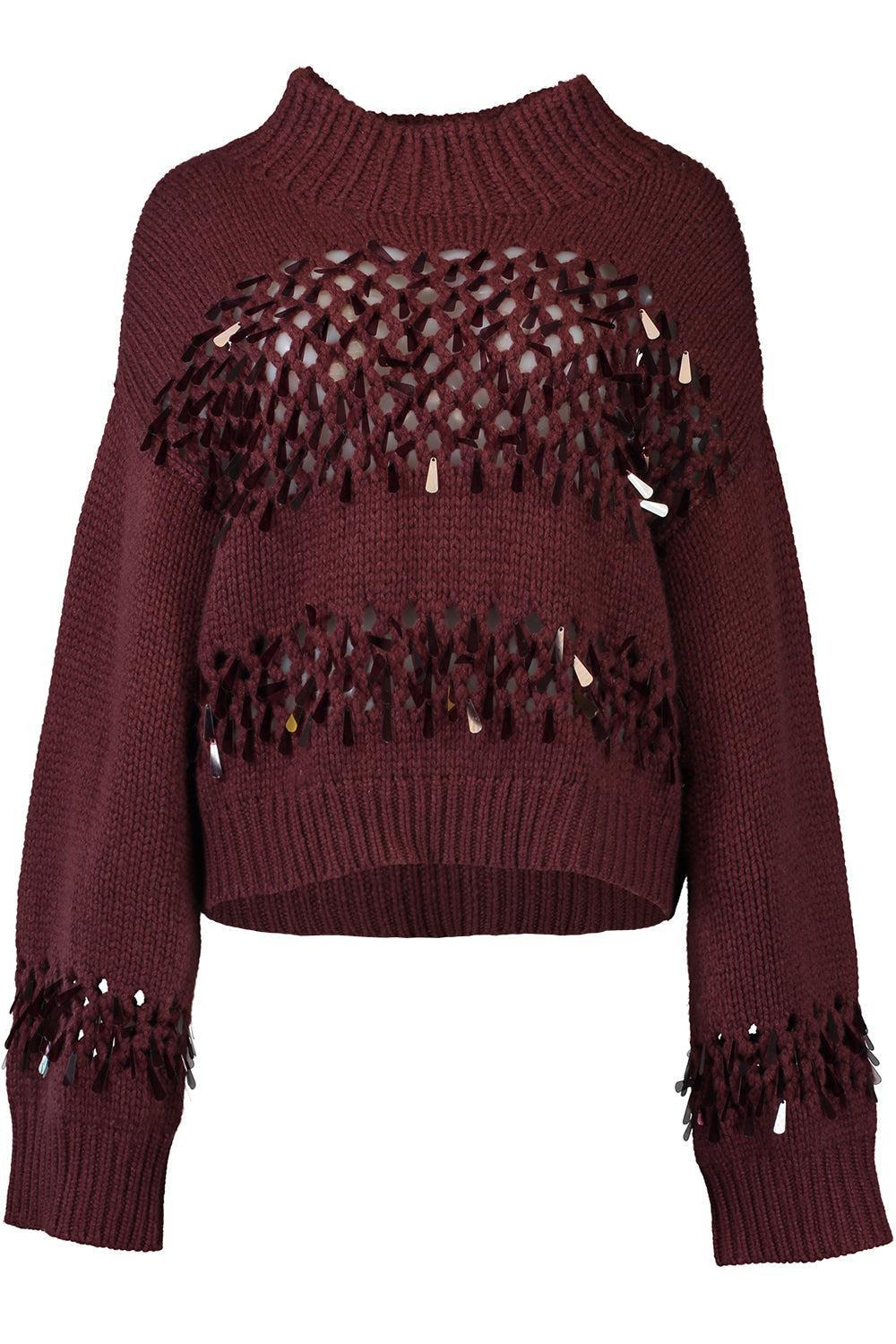 Net Stitch Embroidered Sweater - 5
