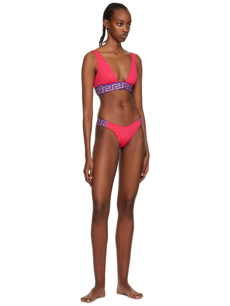 VERSACE Pink Greca Border Bikini Bottoms outlook