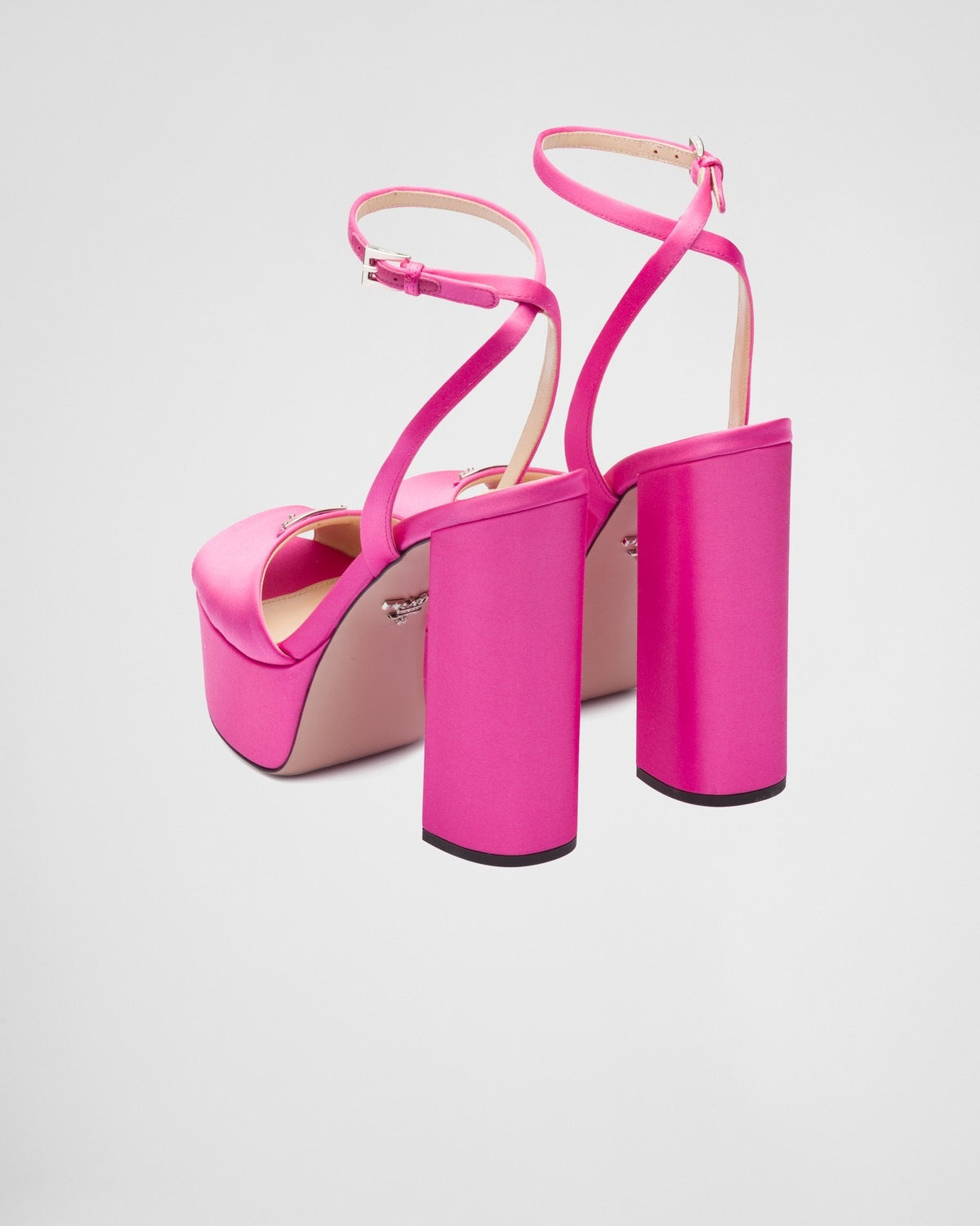 High-heeled satin sandals - 5