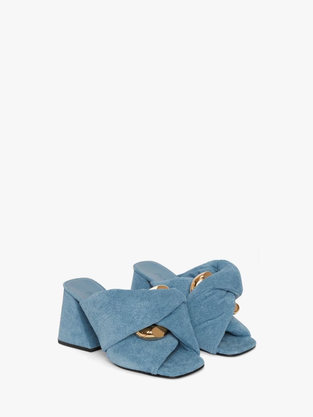 CHAIN TWIST LEATHER MULES - 3