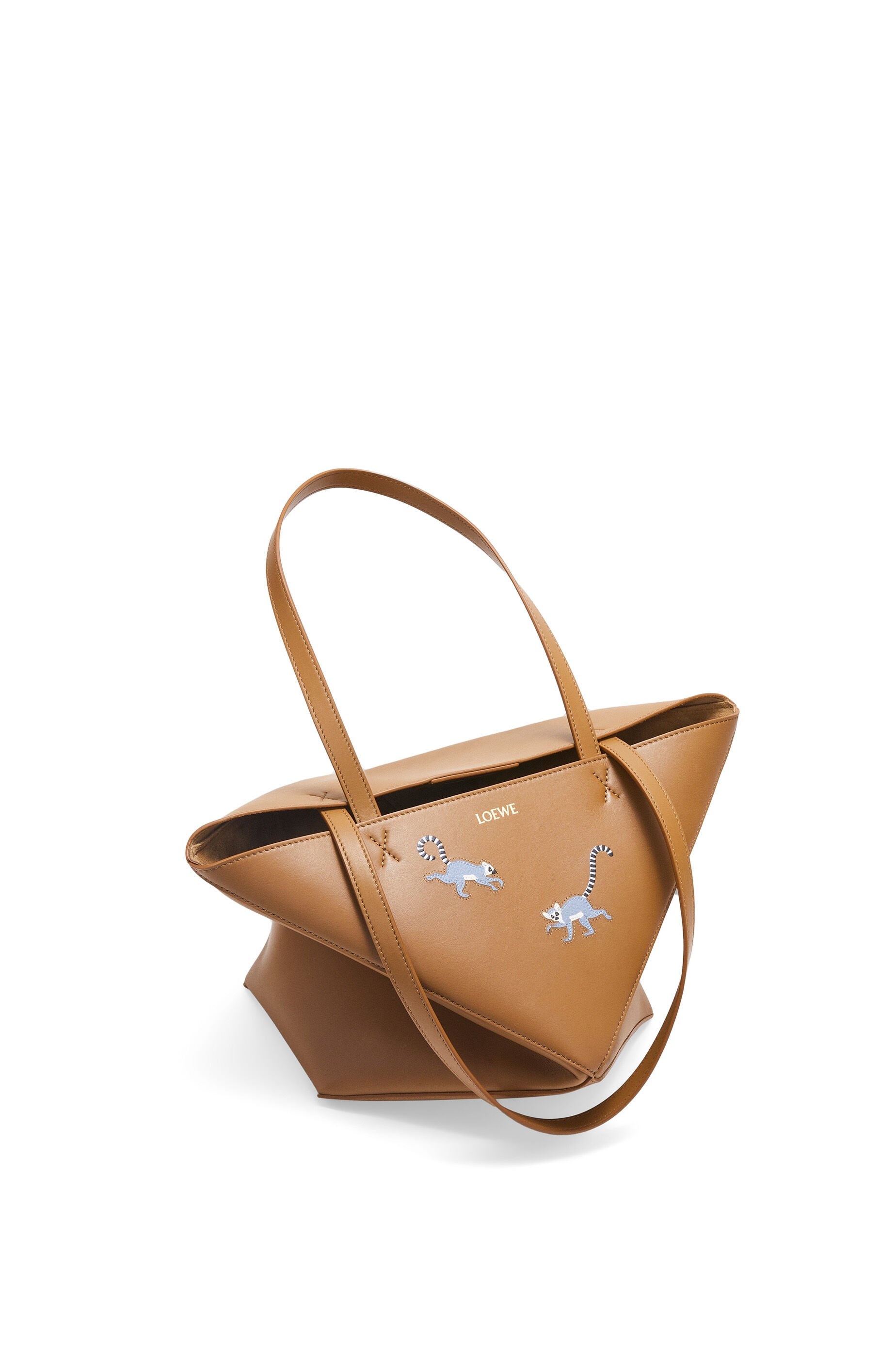 Lemur Puzzle Fold tote in shiny calfskin - 5