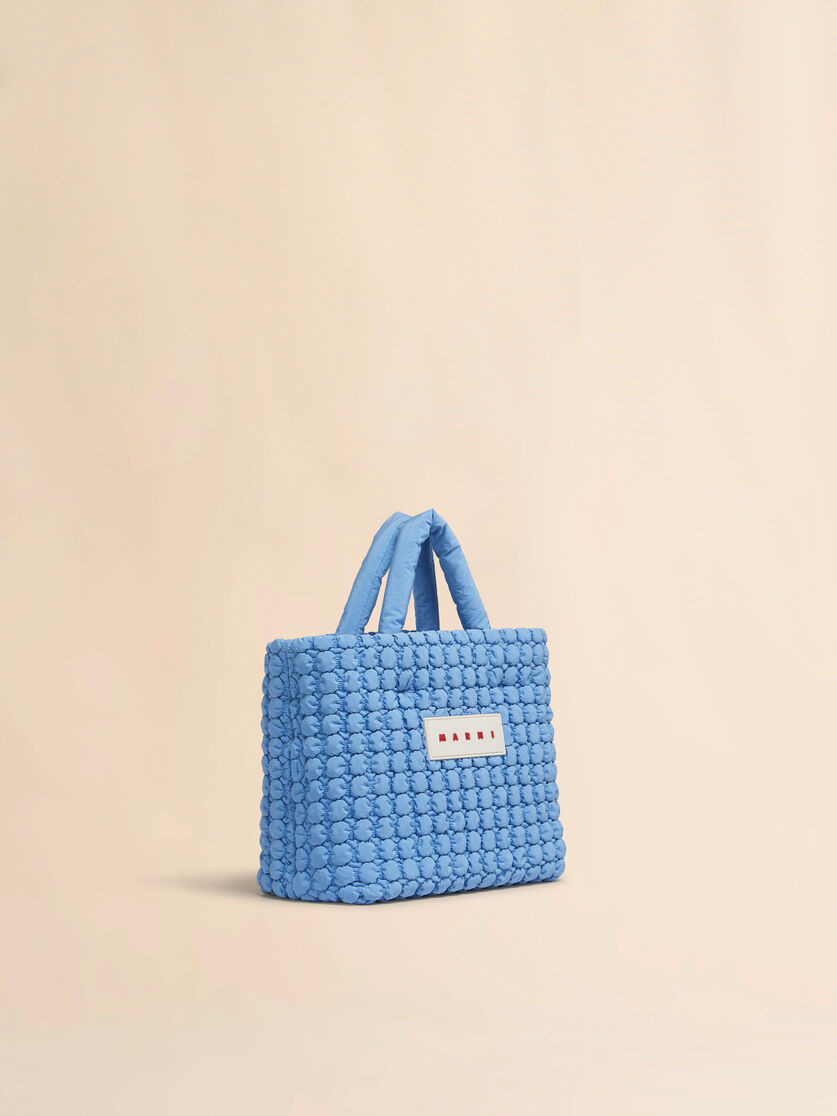 LIGHT BLUE NYLON PUFF SMALL TOTE BAG - 6