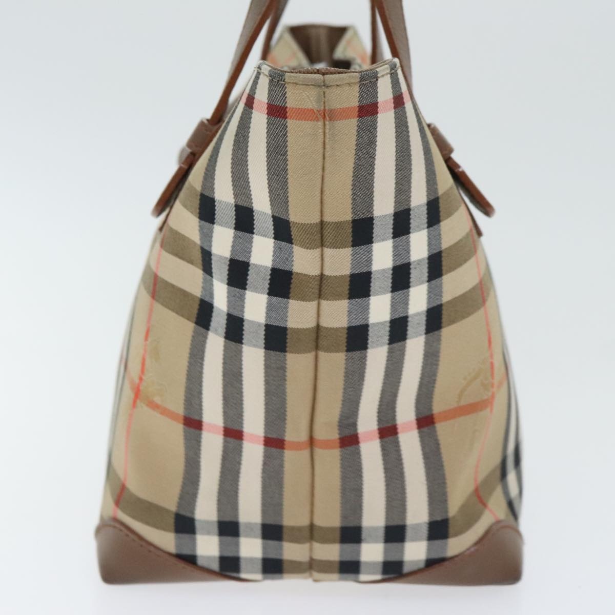 Burberry Nova Check Tote Bag Canvas Leather Beige Brown Gold - 4