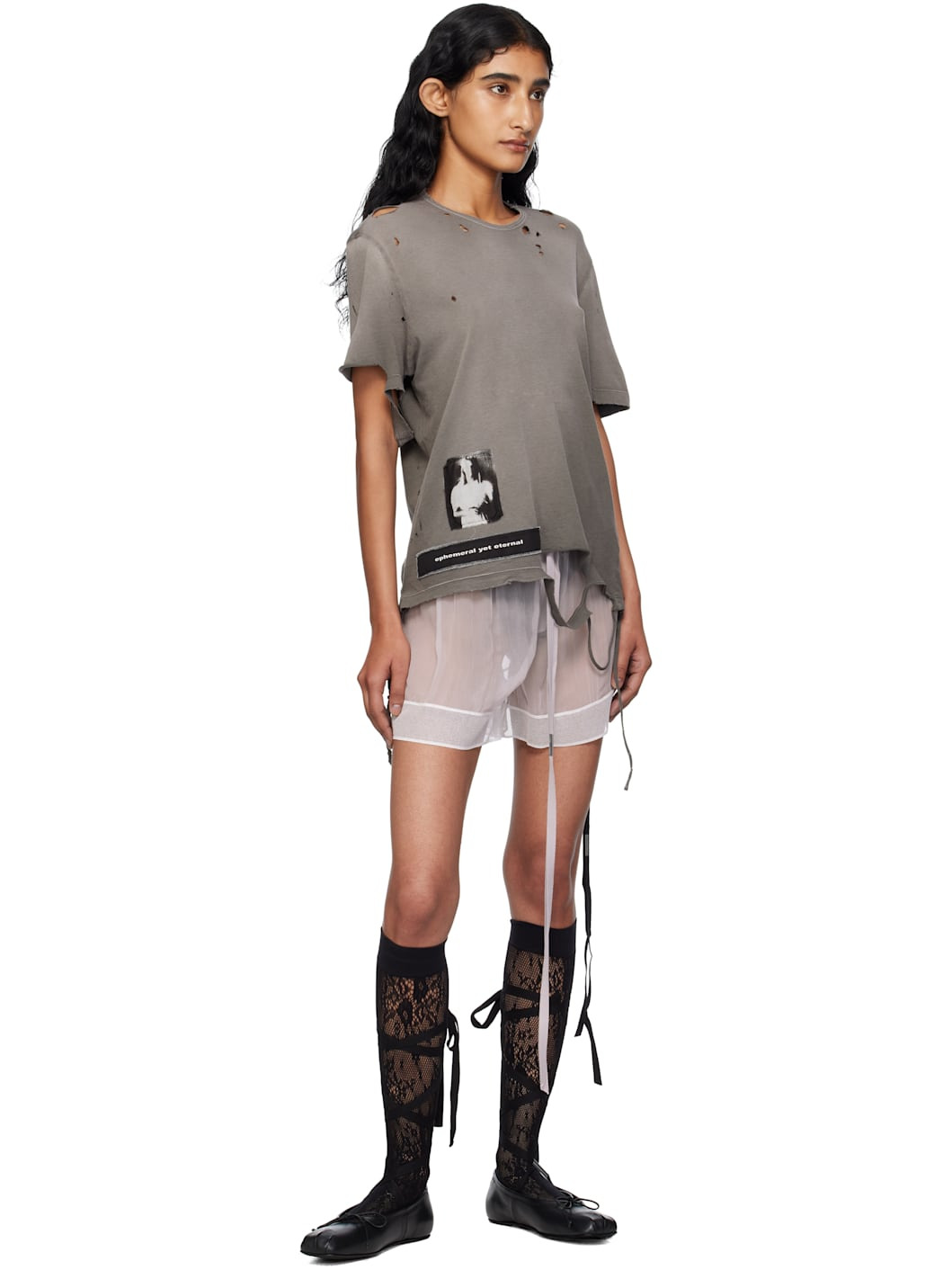 Gray Fanie Standard Fit T-shirt - 4