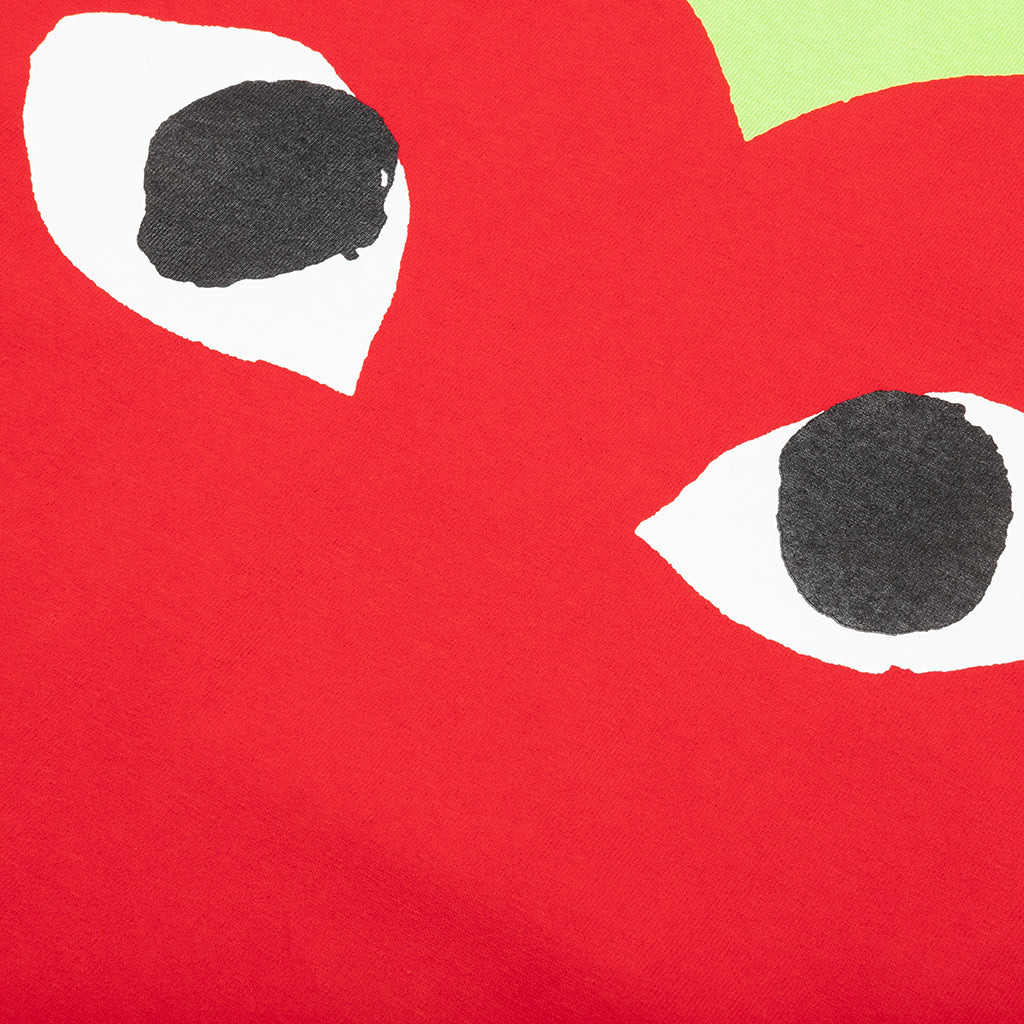COMME DES GARCONS PLAY PASTELLE RED LOGO T-SHIRT - GREEN - 4
