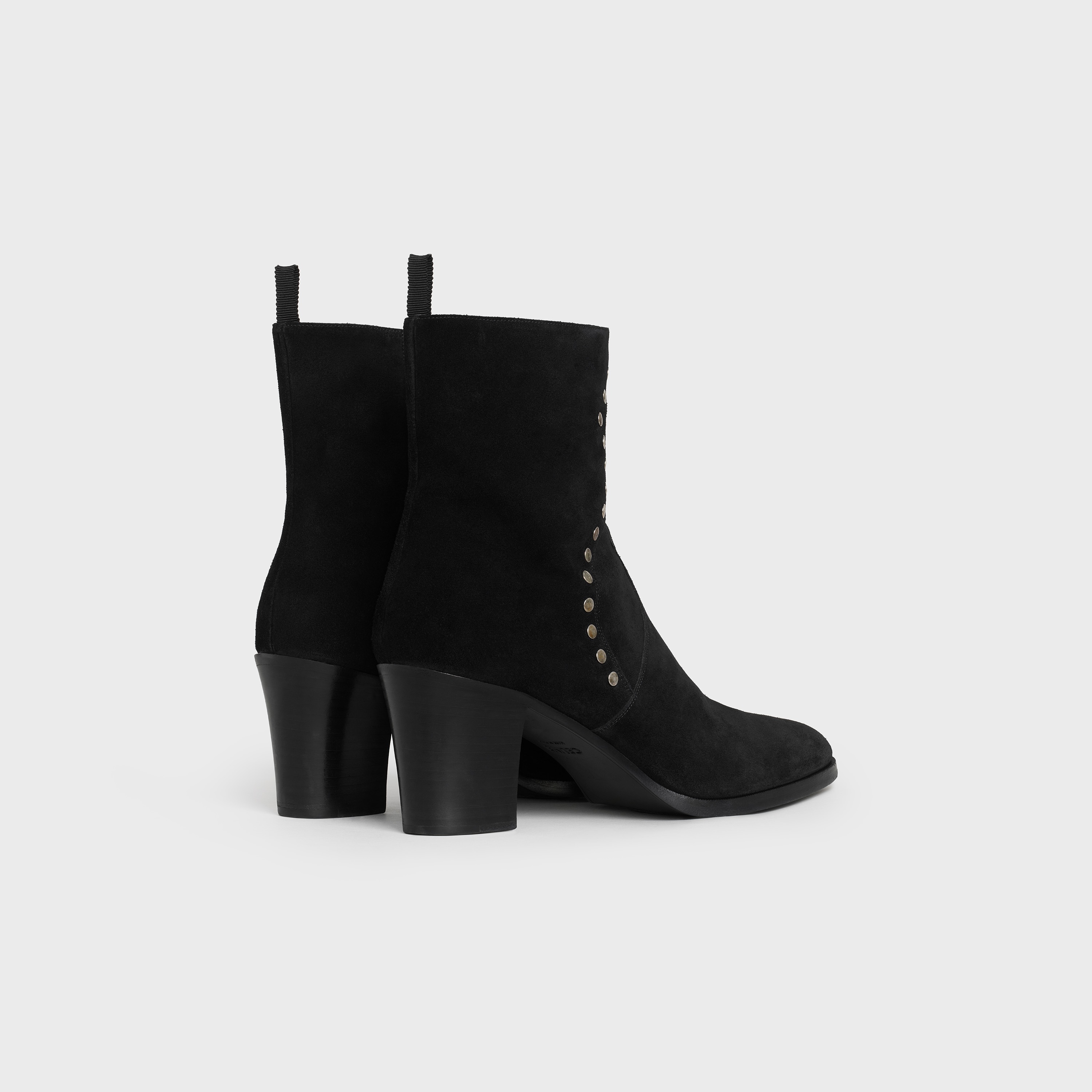 CELINE PAGES STUDDED ZIPPED BOOT  IN  SUEDE CALFSKIN - 3