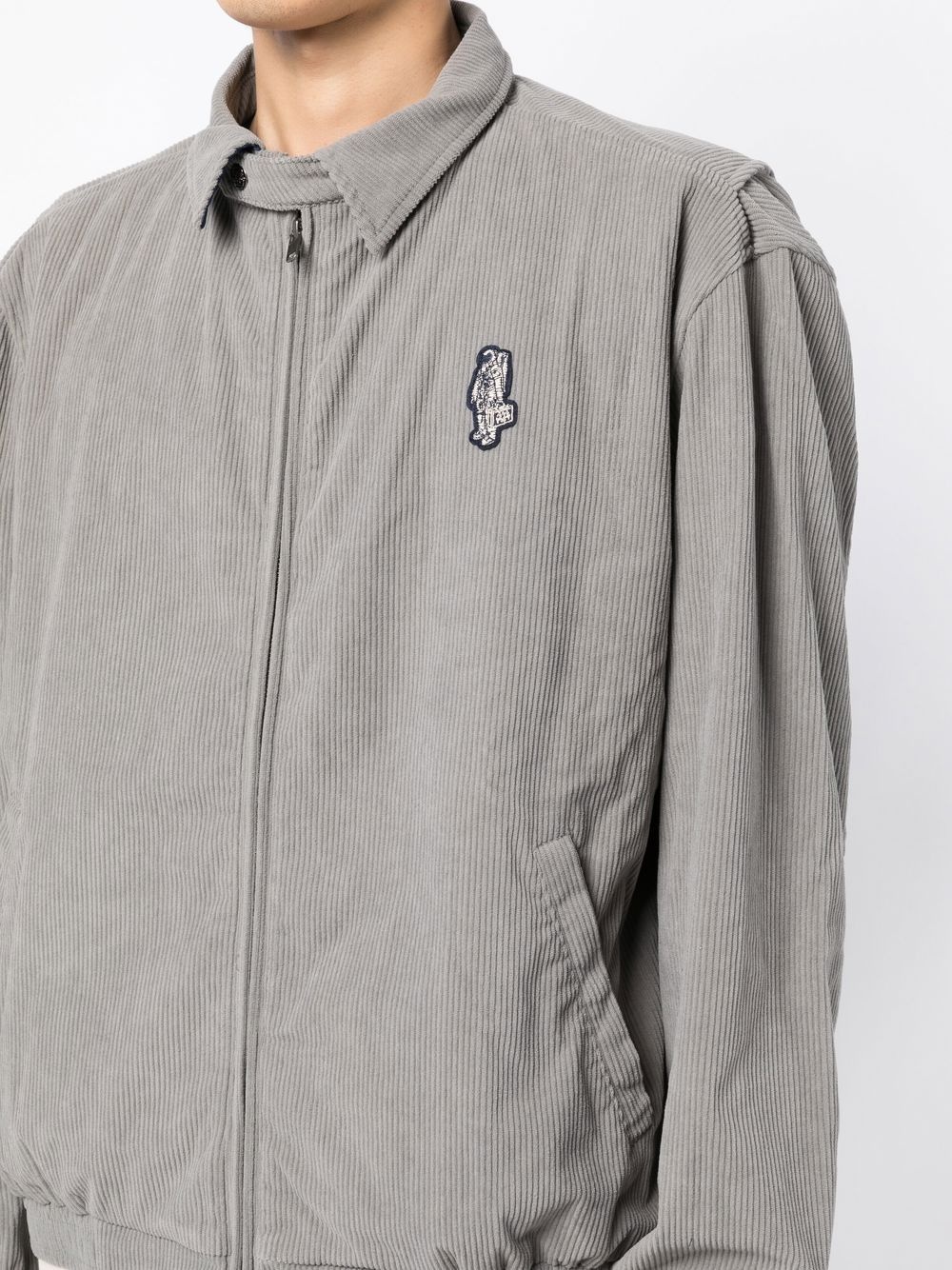 logo-print zip-up shirt jacket - 5