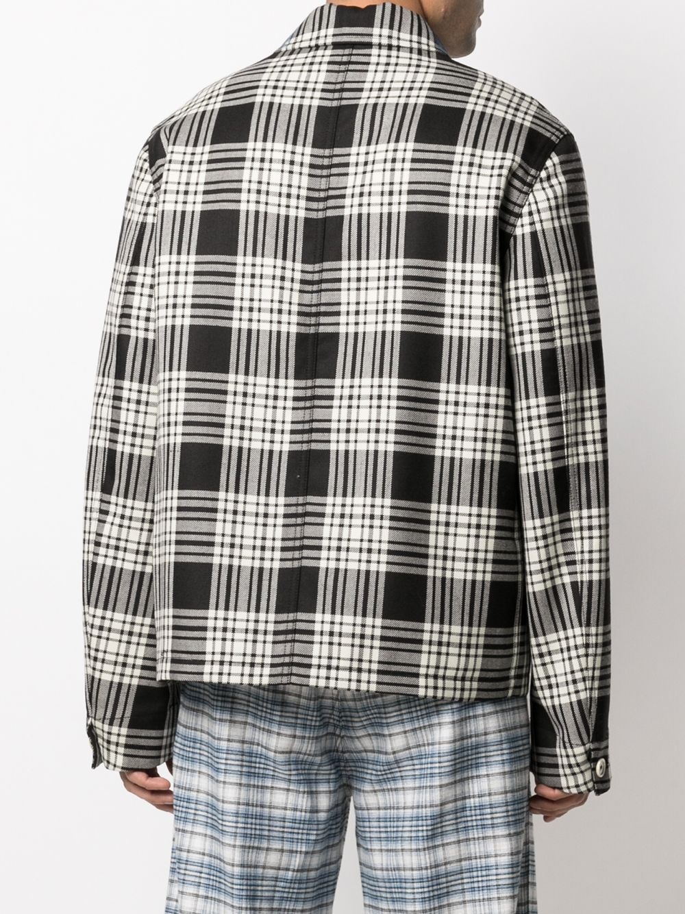 check-pattern shirt jacket - 4