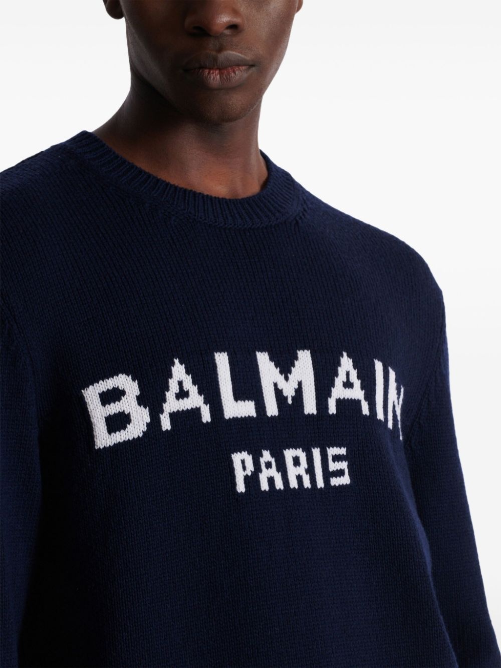 intarsia-logo sweater - 7
