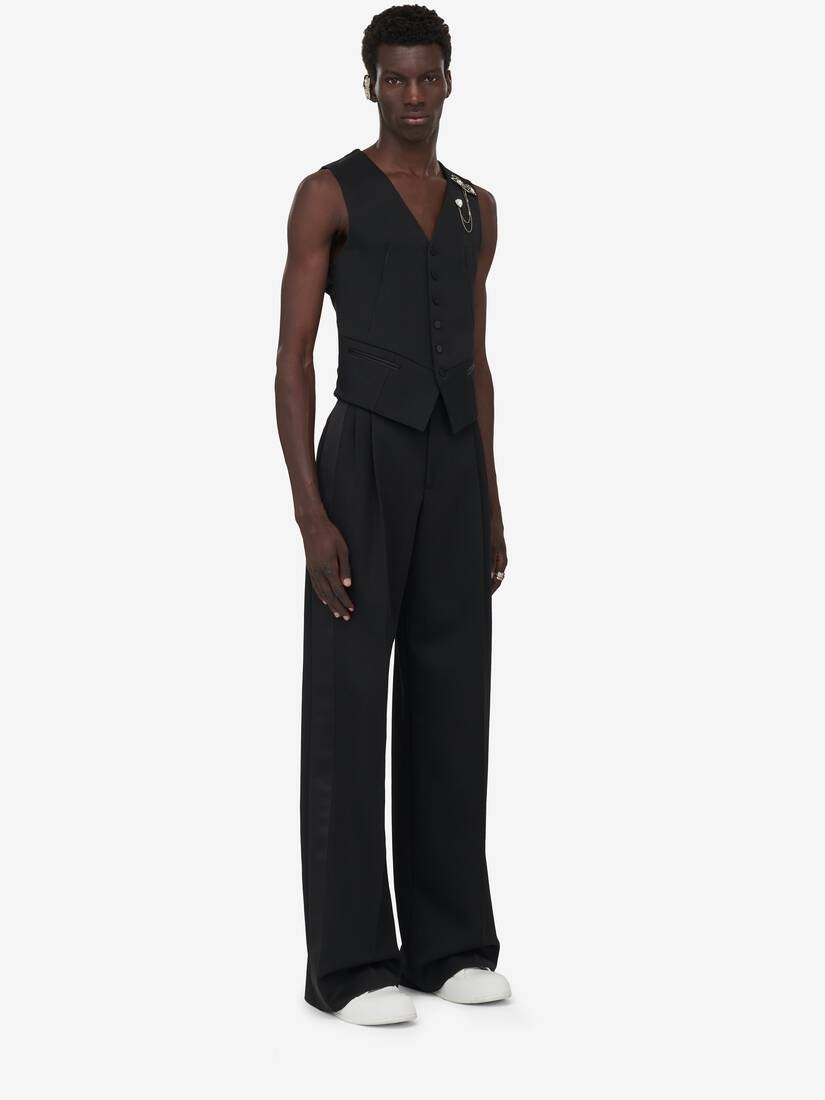 Twisted Seam Waistcoat in Black - 3