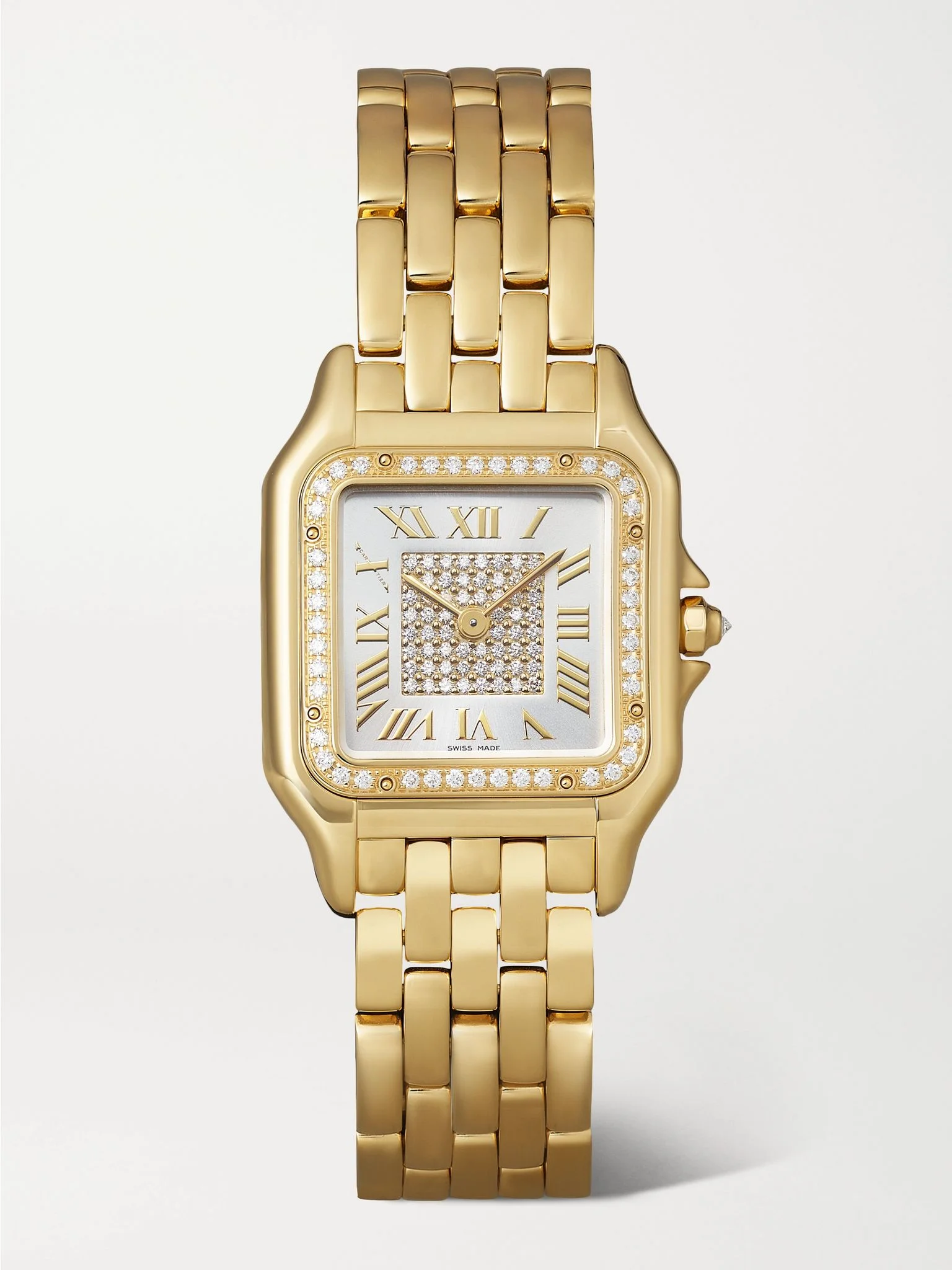 Panthère de Cartier medium 18-karat gold diamond watch White - 1