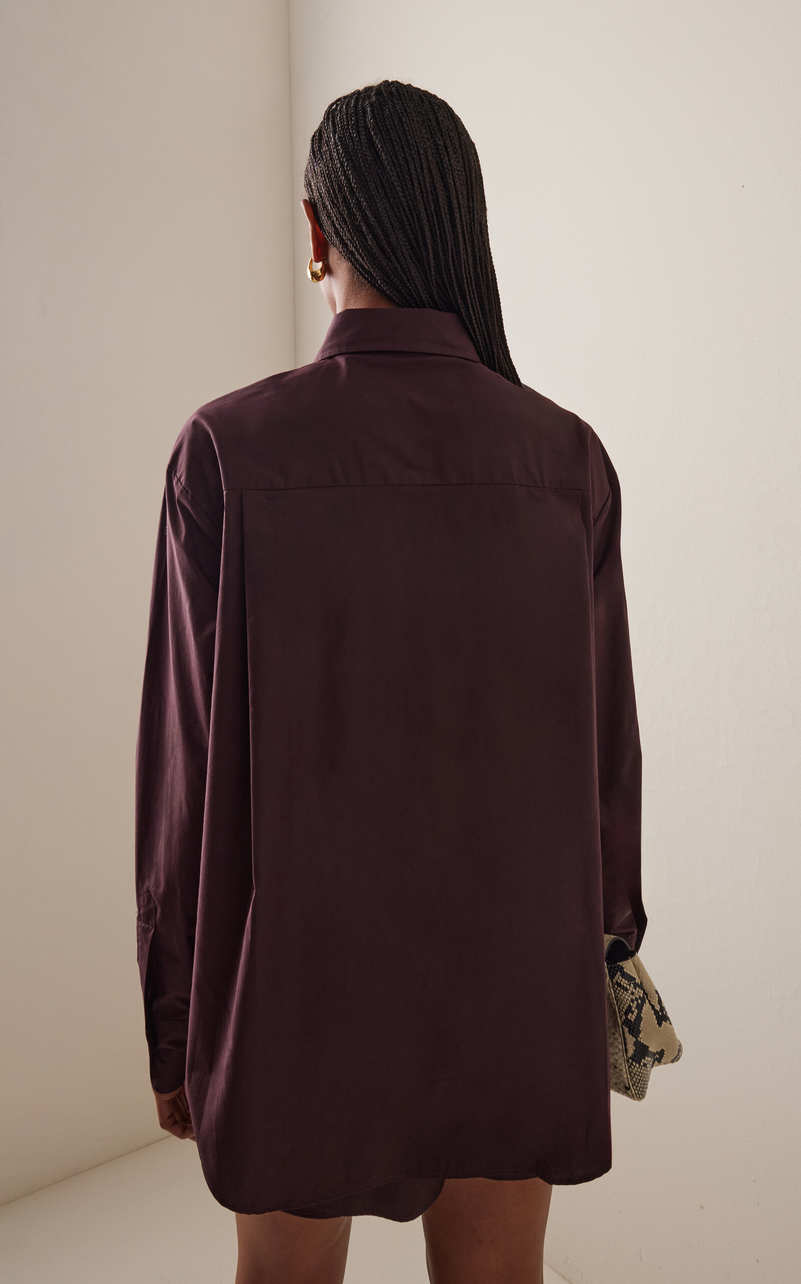 Lui Cotton Shirt burgundy - 4