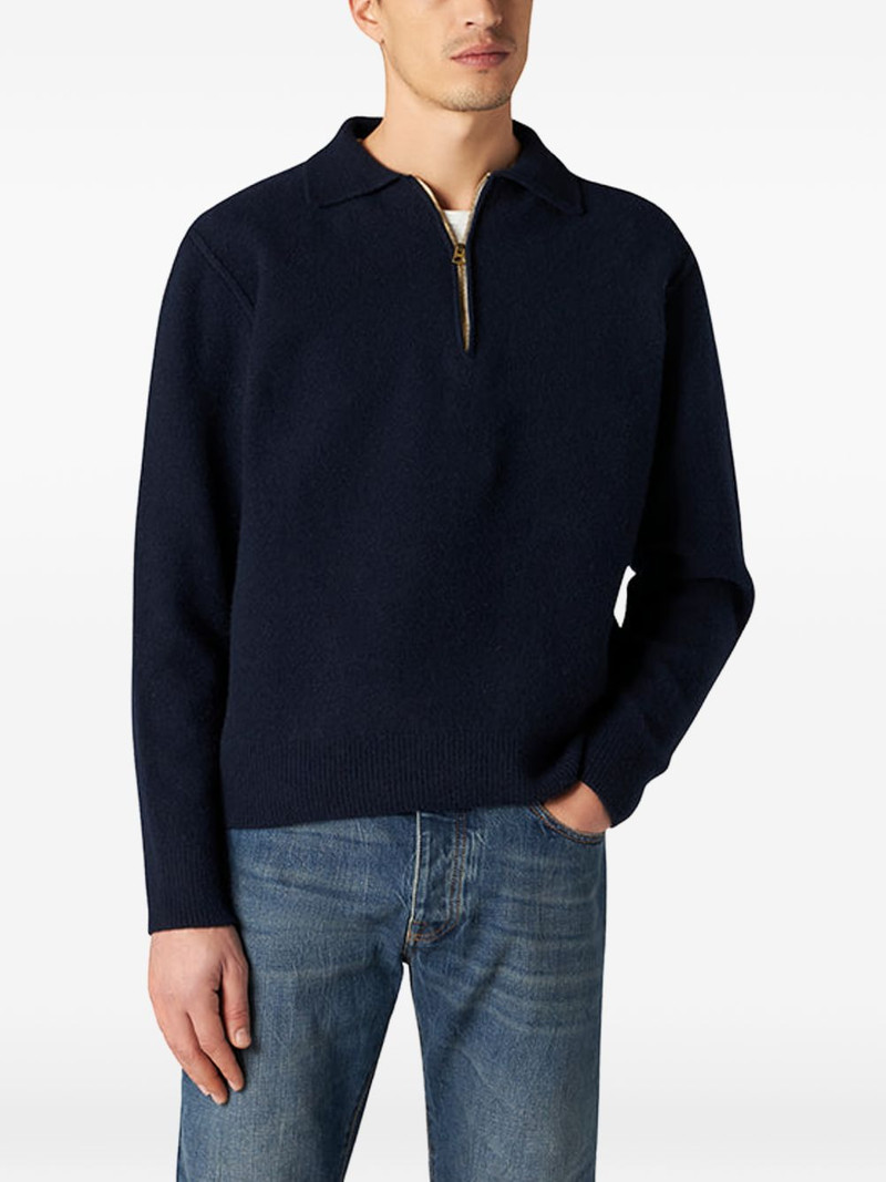 FORTELA Yale zipped collar knitted sweater outlook