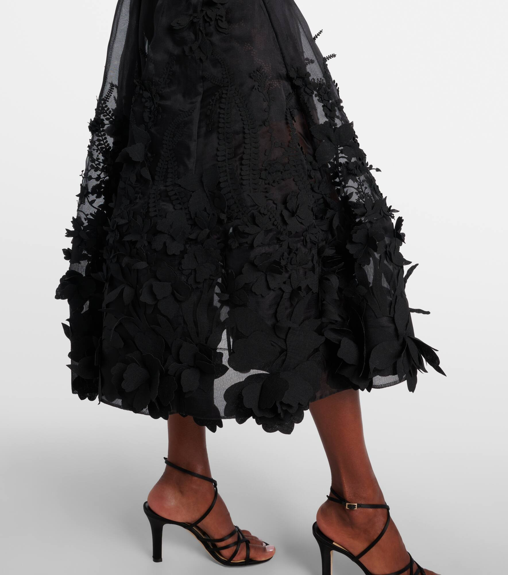 Hypnotic applique silk organza gown - 6