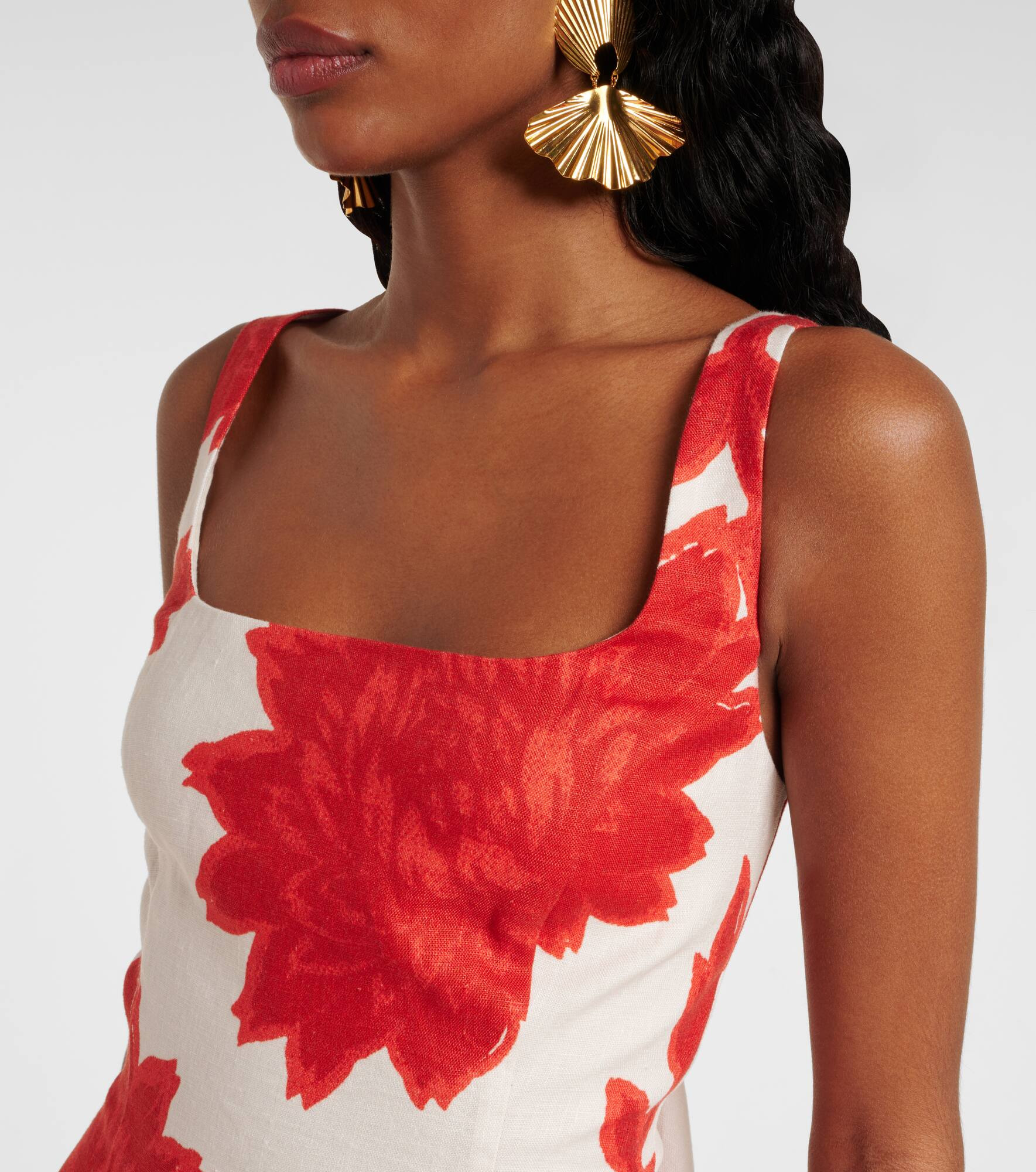 Floral linen maxi dress - 4