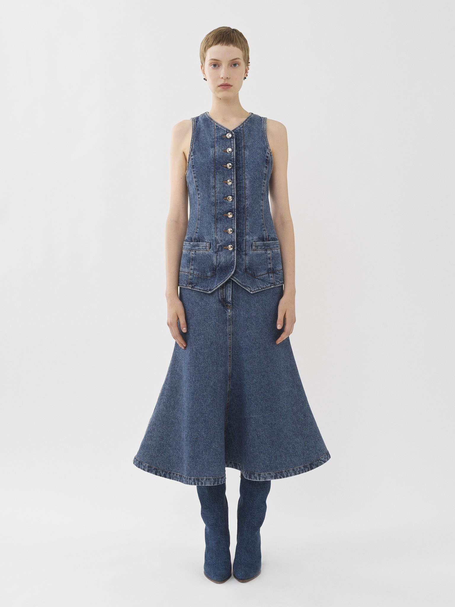 DENIM MIDI DRESS - 2