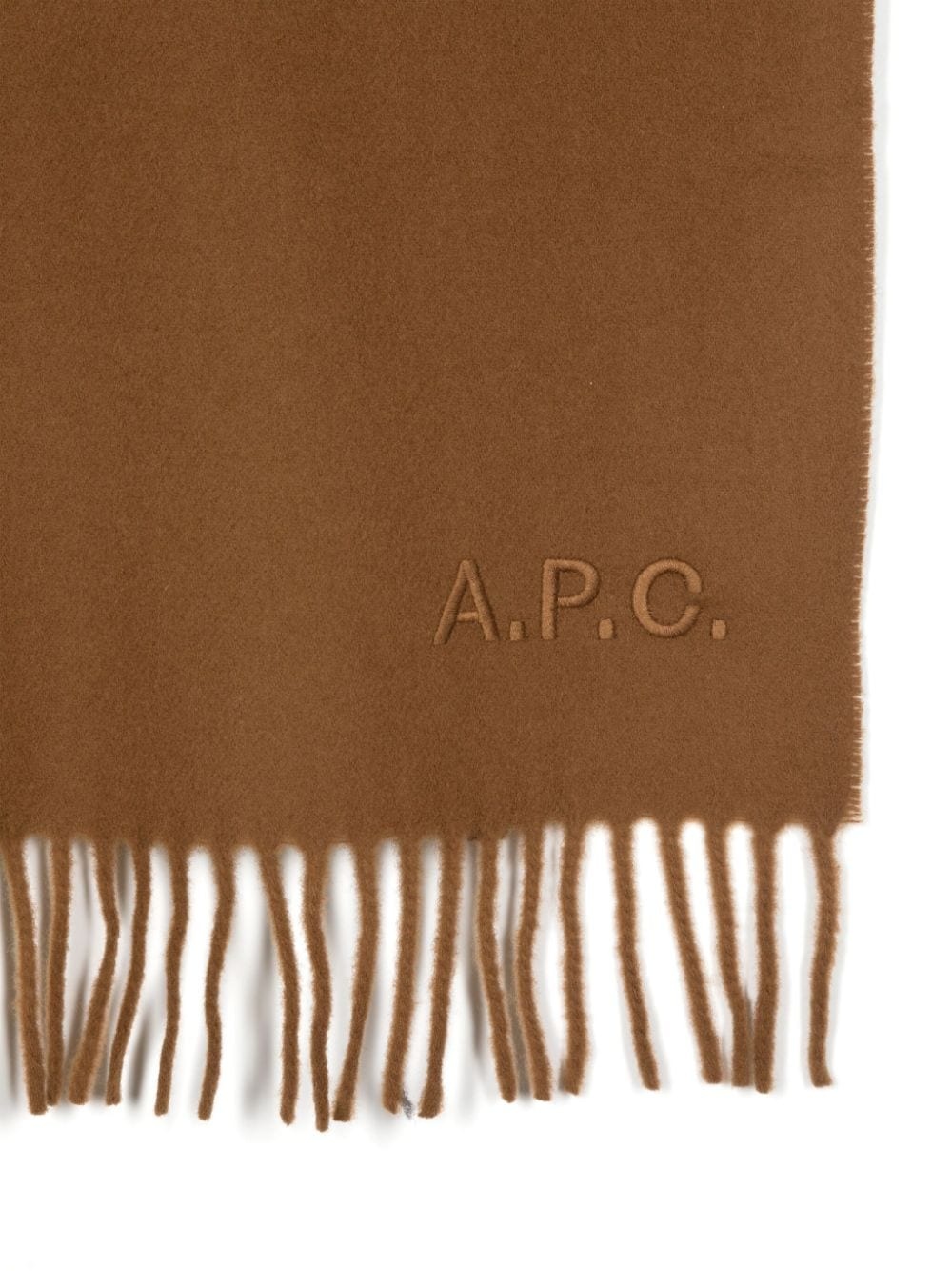 logo-embroidered wool scarf - 2