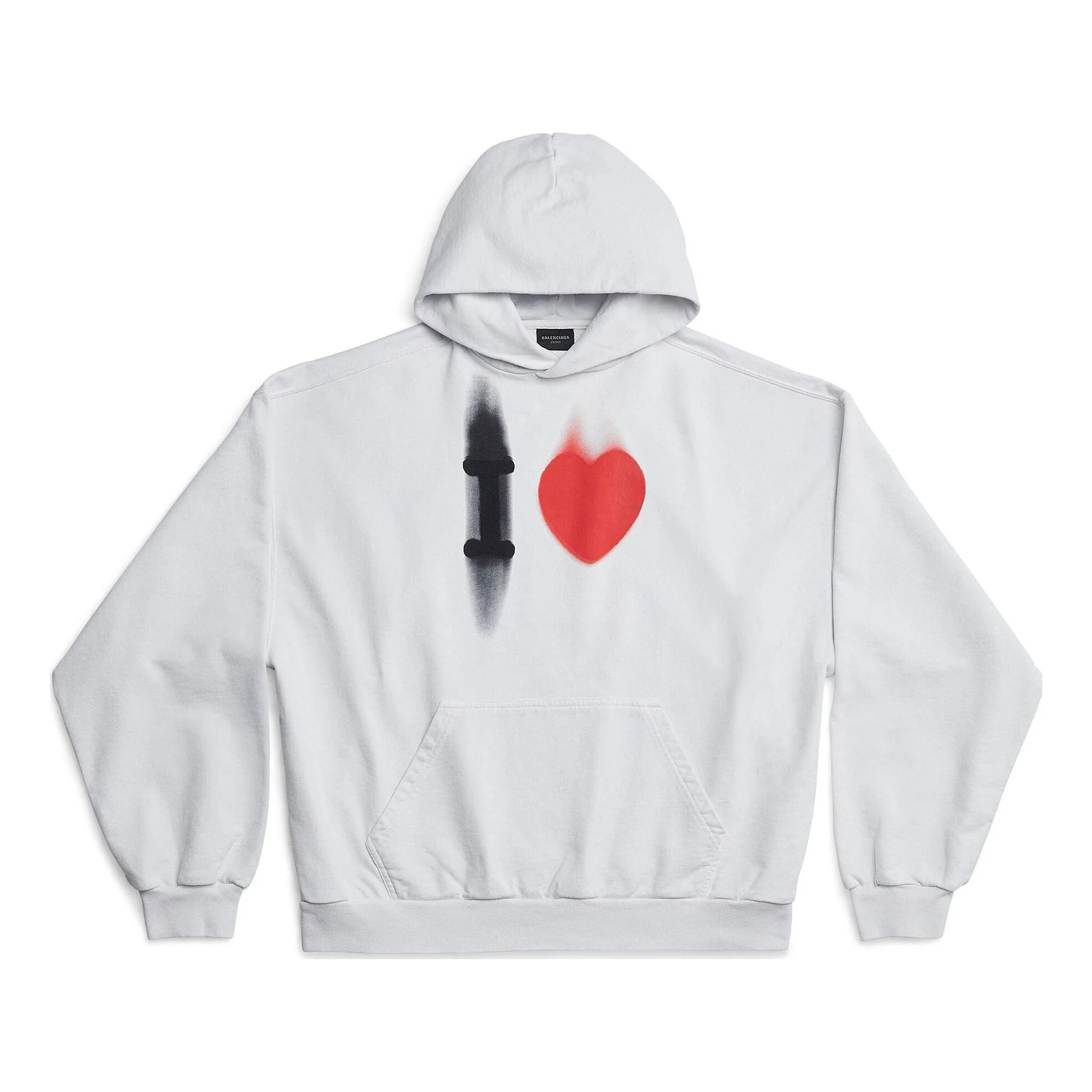 Balenciaga I Love Hoodie Medium Fit 'White' 742603TOVH59081 - 1
