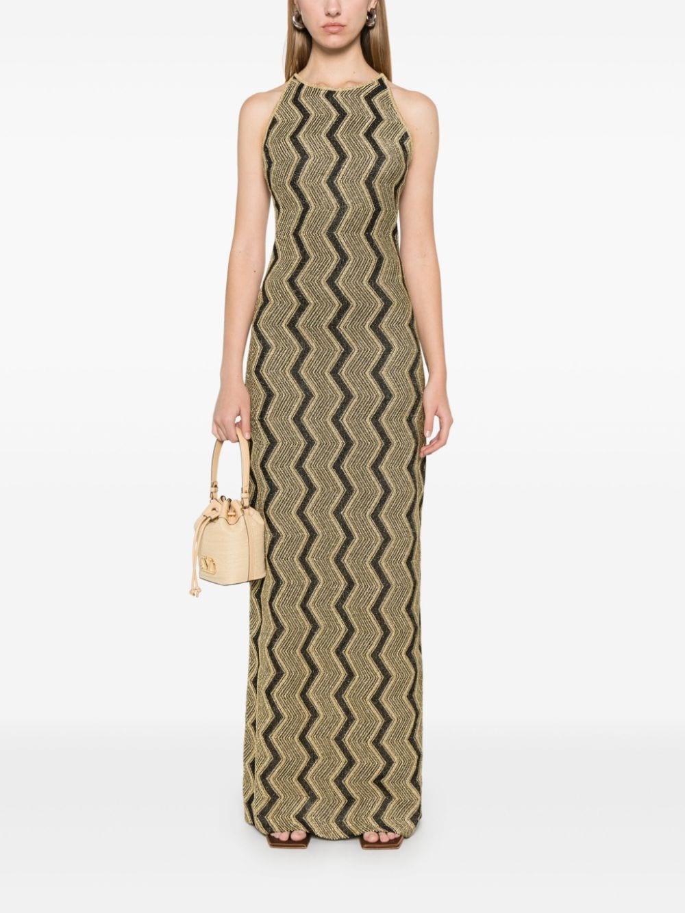 zigzag-woven maxi dress - 1