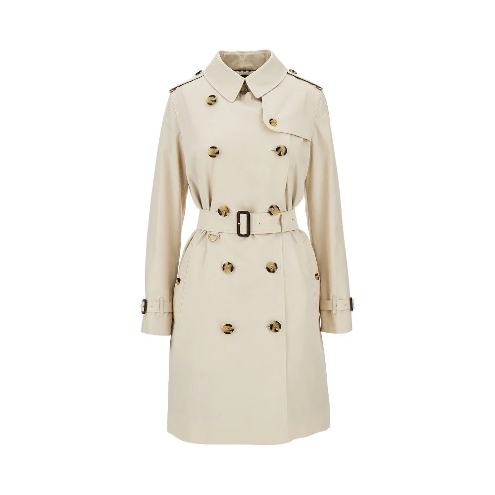 Burberry Gabardine Medium 'Kensington' Trench Coat Beige - 1