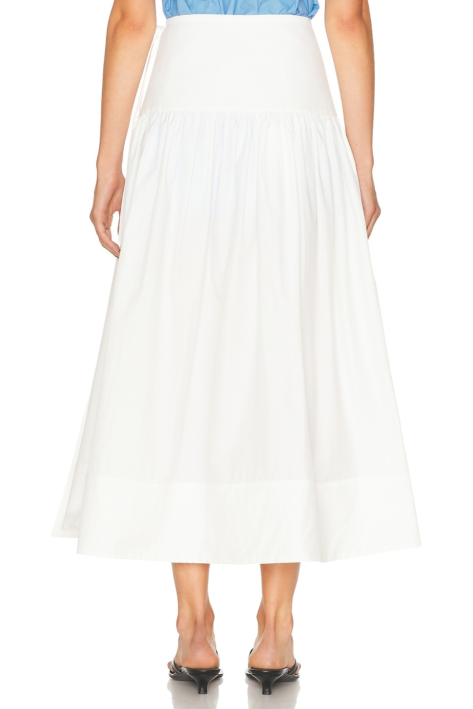 Midi Wrap Skirt in Tech Poplin - 4
