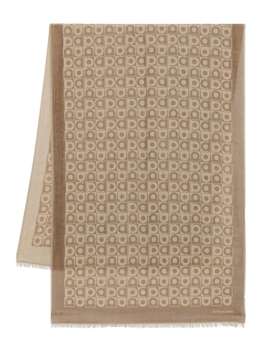 Gancini monogram-pattern scarf - 1