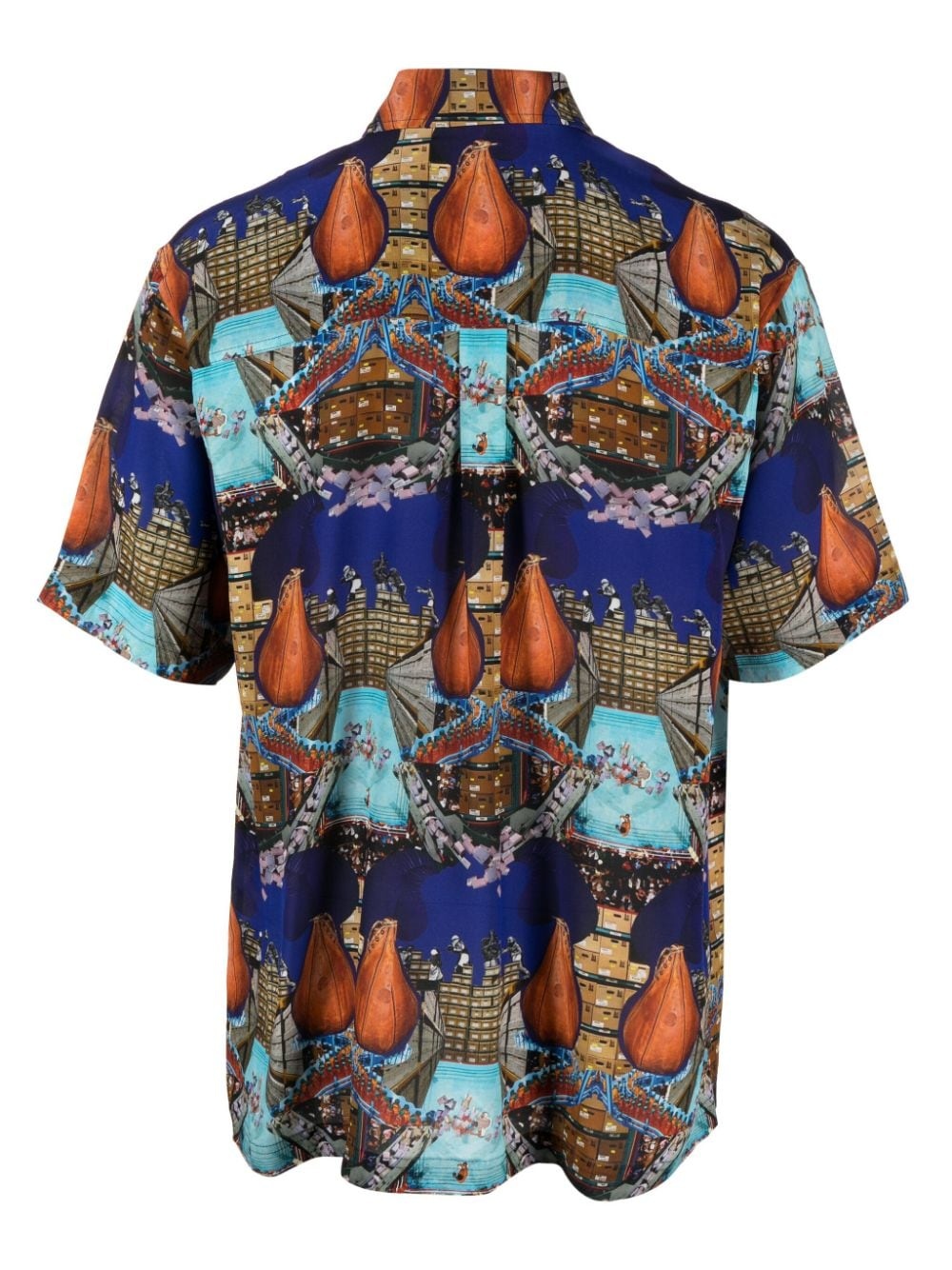 Transfered graphic-print crepe shirt - 2