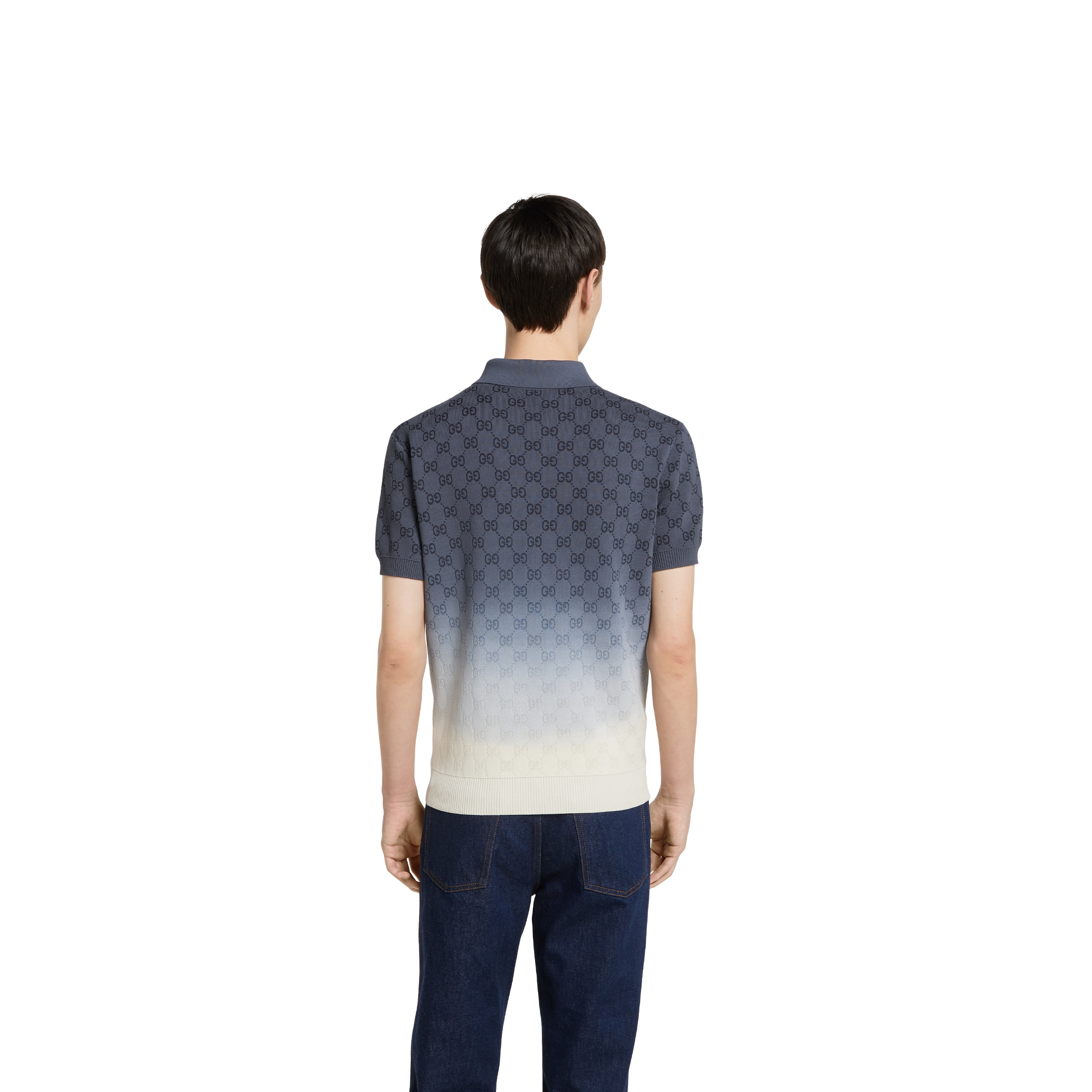 GG cotton knit jacquard polo shirt - 4