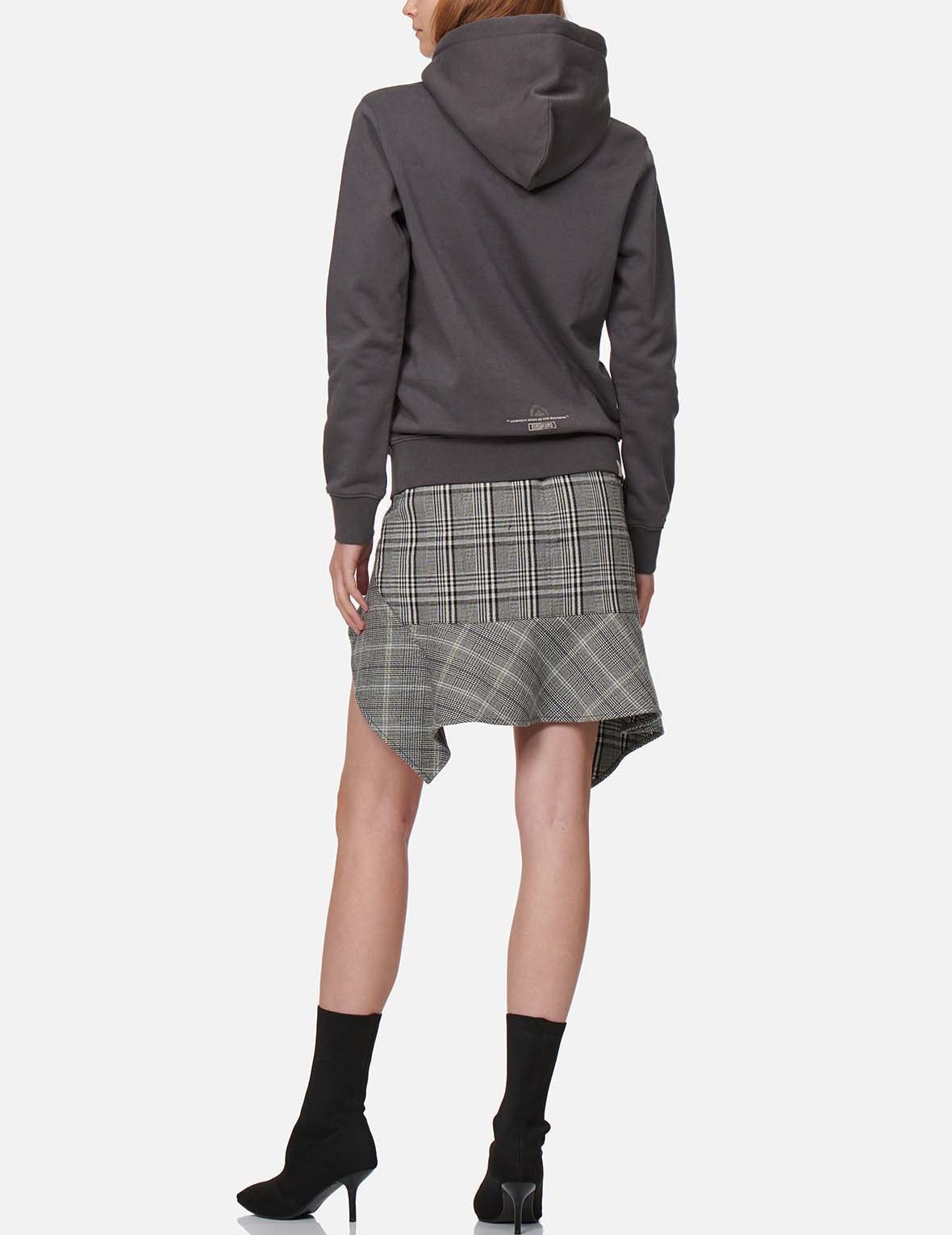 Asymmetric Ruffle Mixed Plaid Skirt - 6