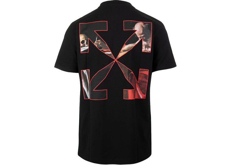 Off-White OFF-WHITE Slim Fit Caravaggio Saint Jerome Writing T-shirt Black outlook