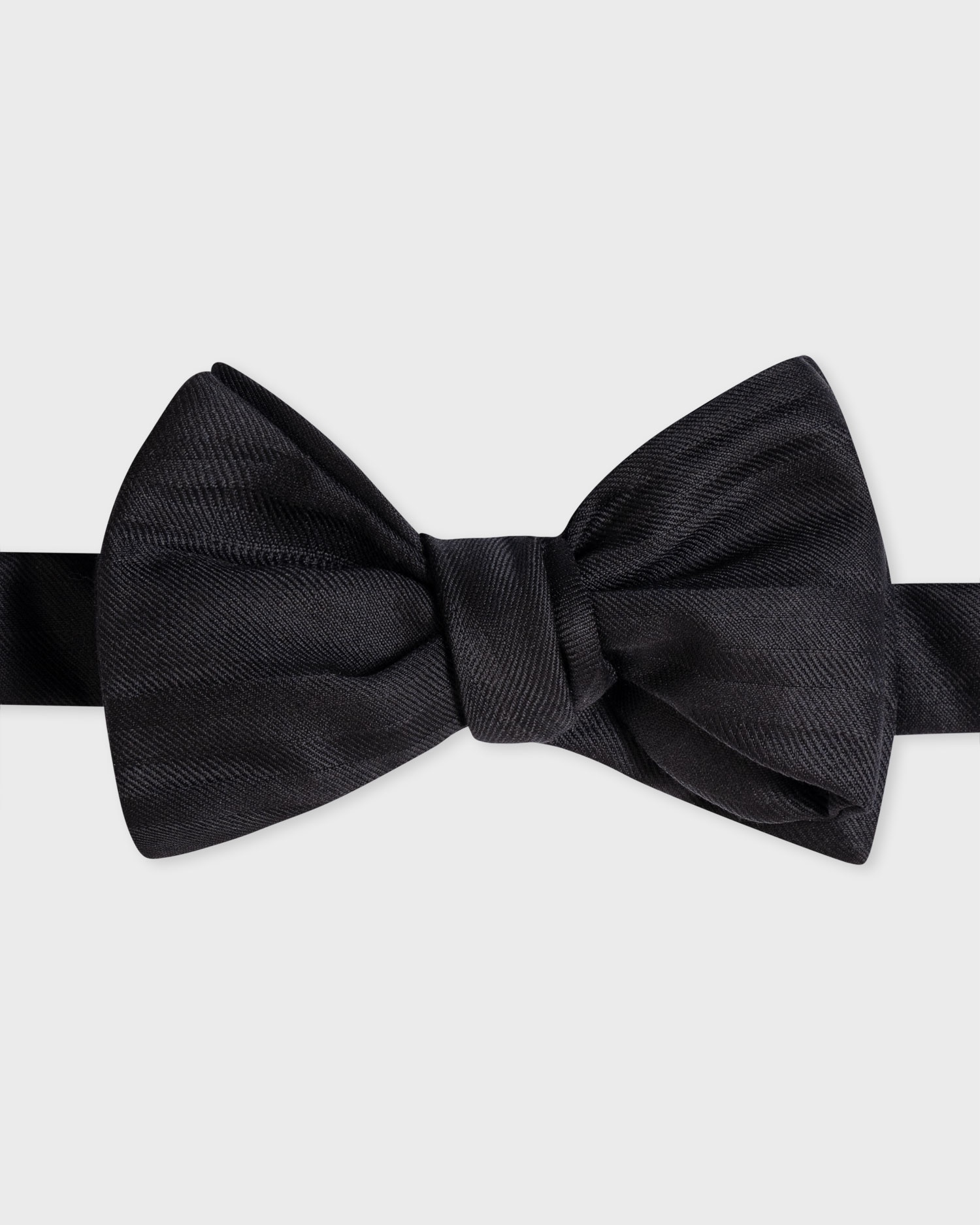 Black 'Shadow Stripe' Bow Tie - 1