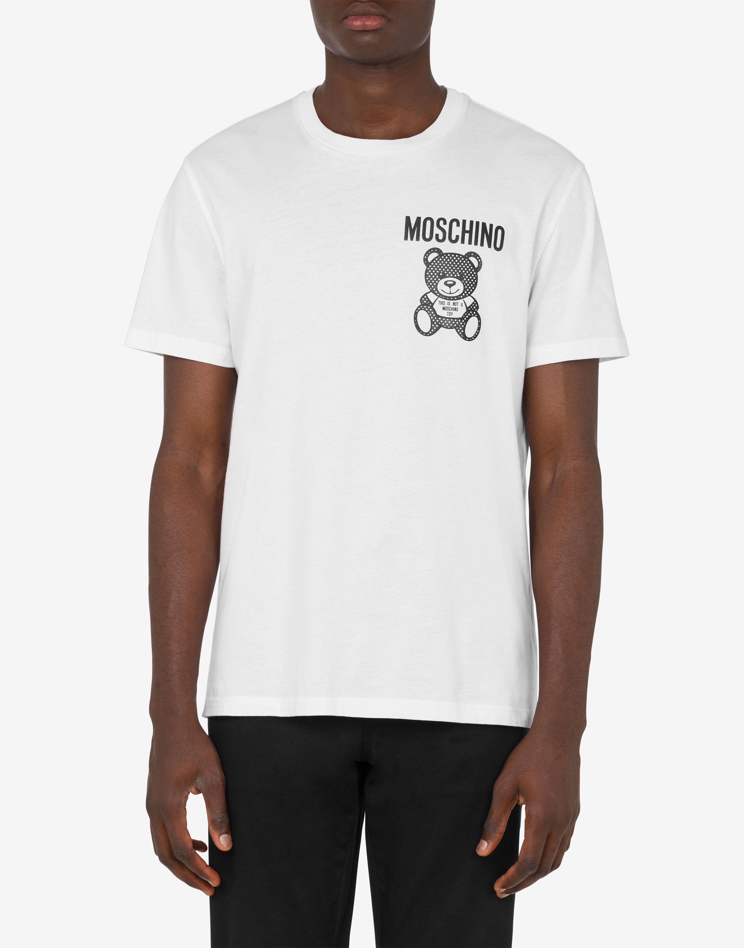 【関税込み】Moschino ベージュ Teddy Mesh Tシャツ Moschino SMALL TEDDY MESH JERSEY T-SHIRT | REVERSIBLE