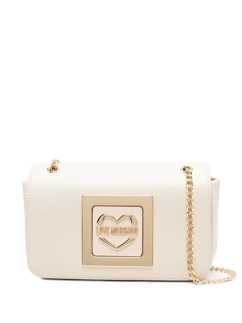 logo-gold tone shoulder bag - 1