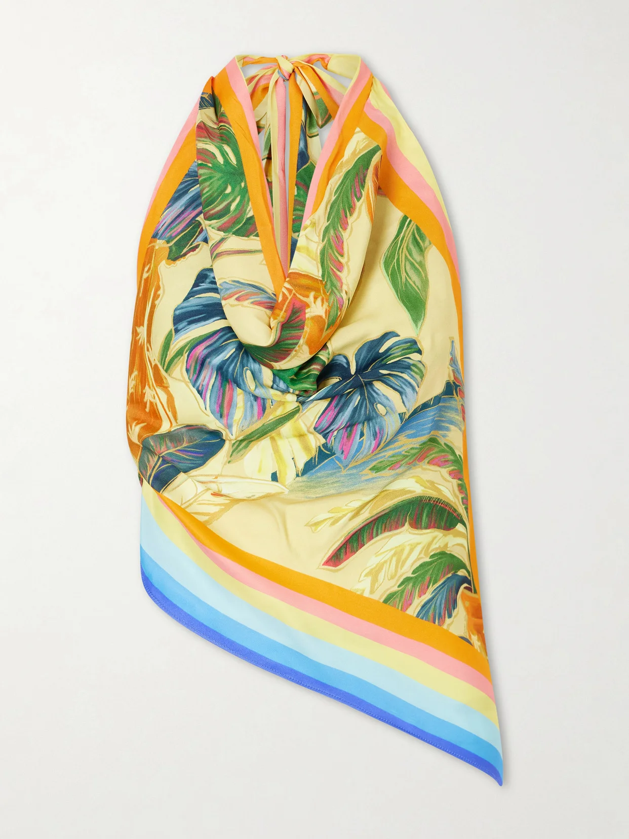 Rainbow Summer Floral-print Satin Top - 1