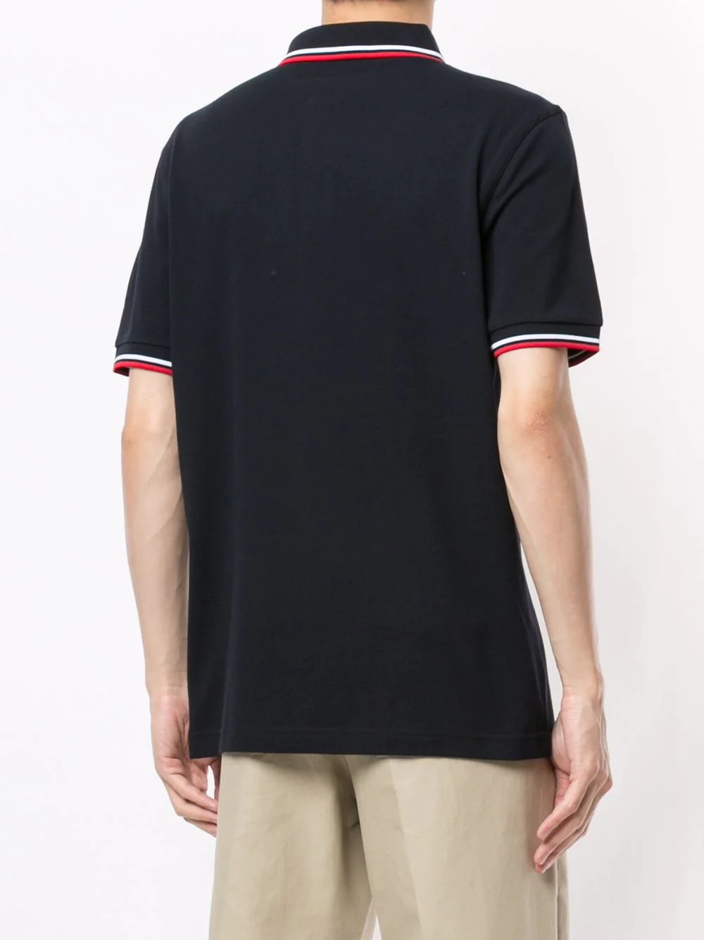 stripe-trim logo polo shirt - 4