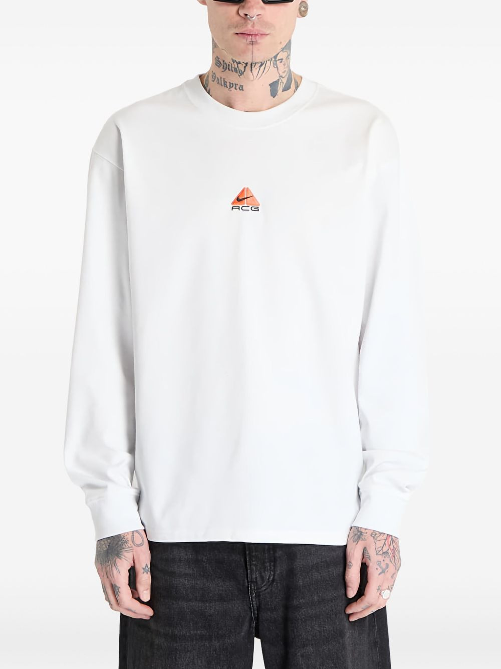 logo-print long-sleeve T-shirt - 1