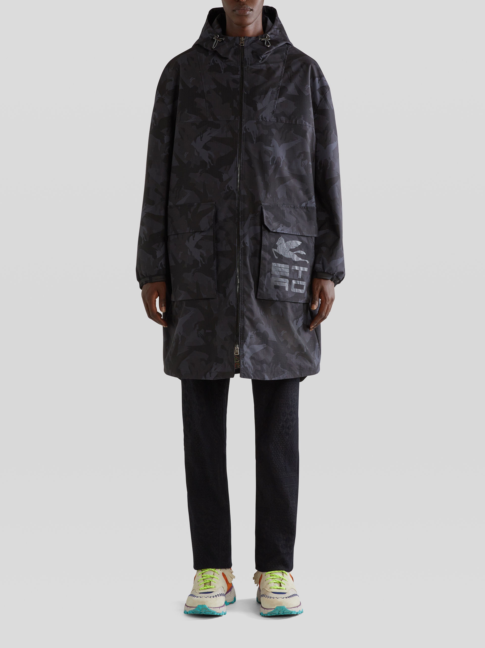 PEGAFLYING AND ETRO LOGO PARKA - 3