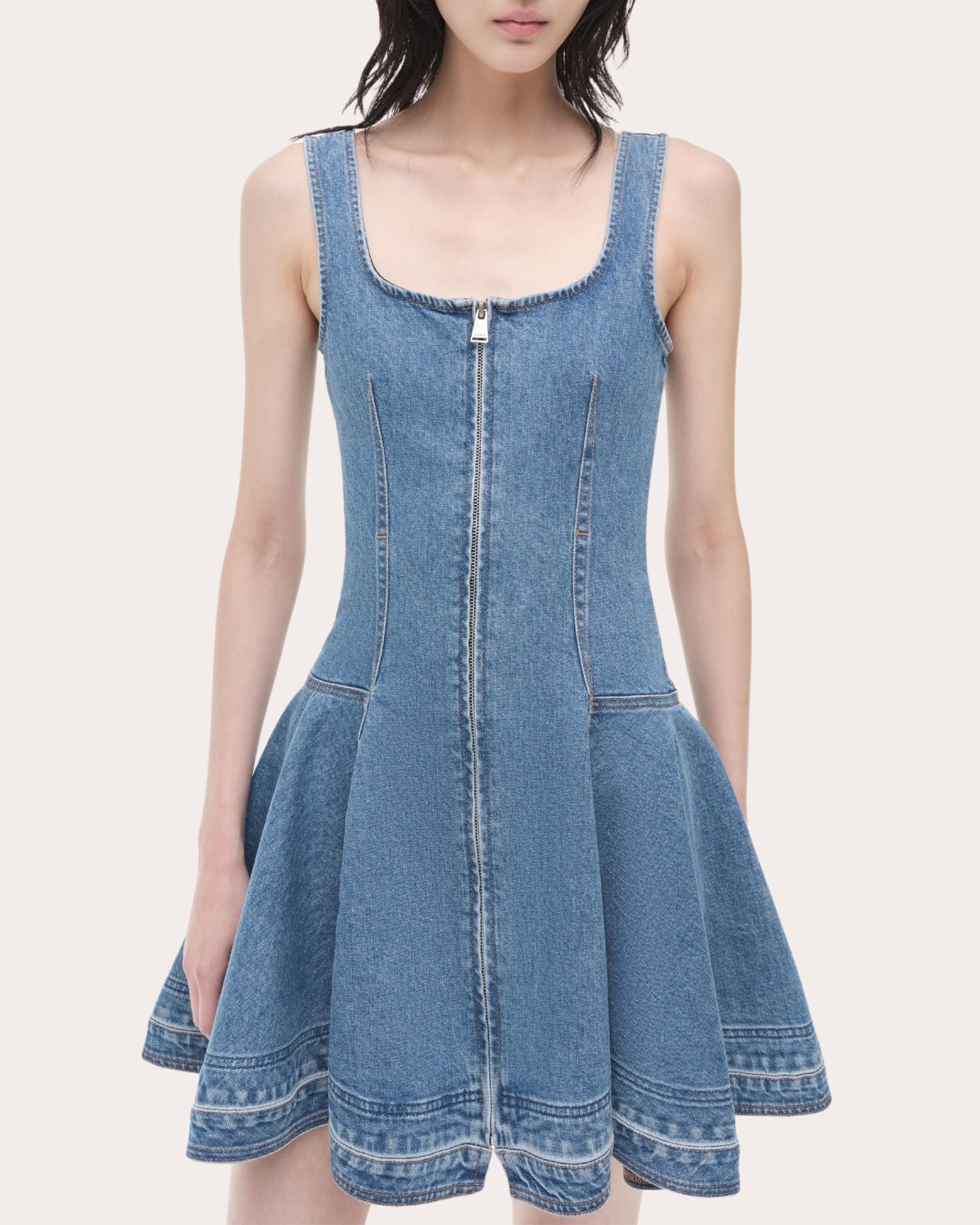 Eleodra Denim Fit & Flare Mini Dress - 4