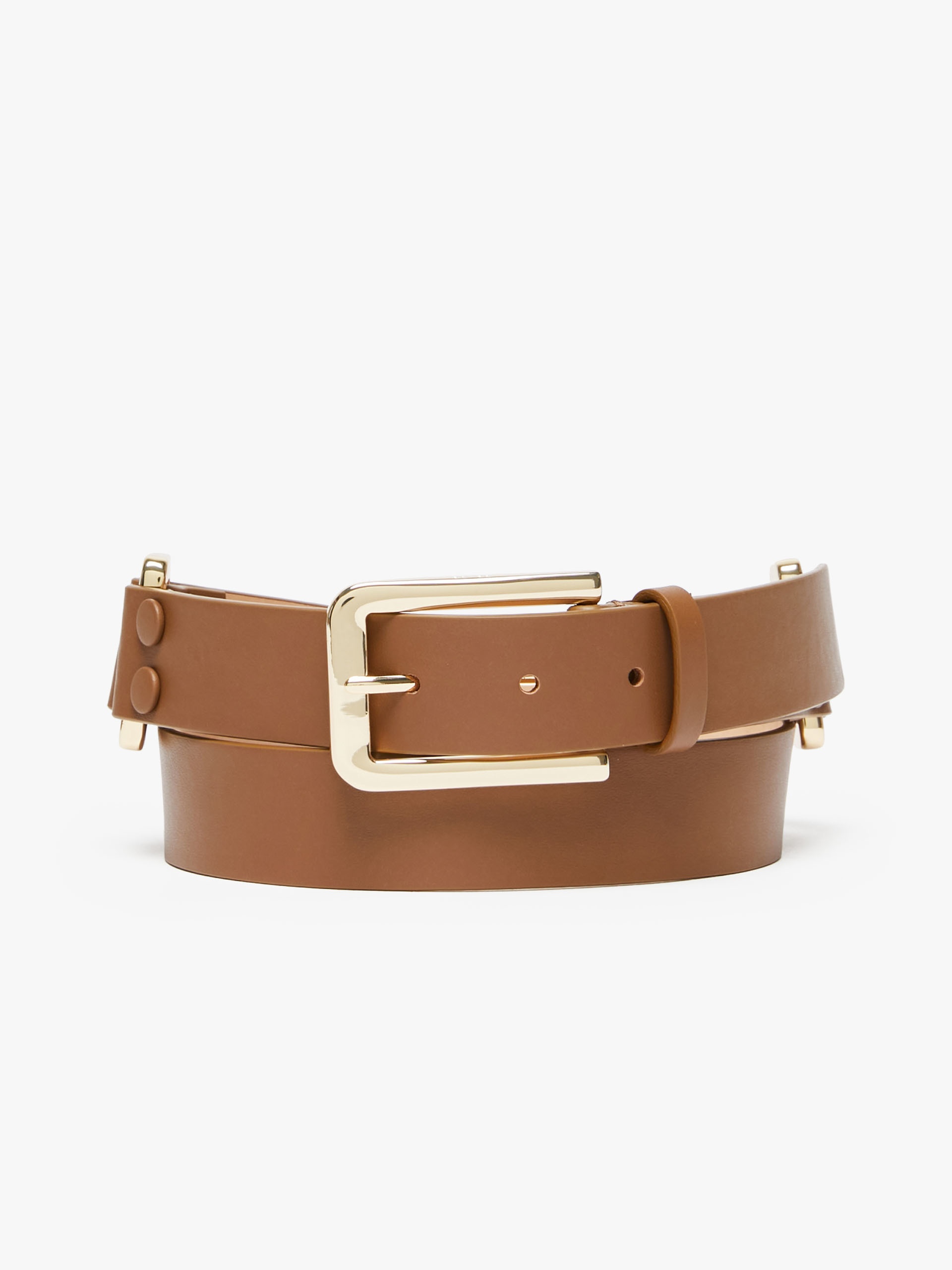 MANBELT30 Leather belt with metallic rings - 1