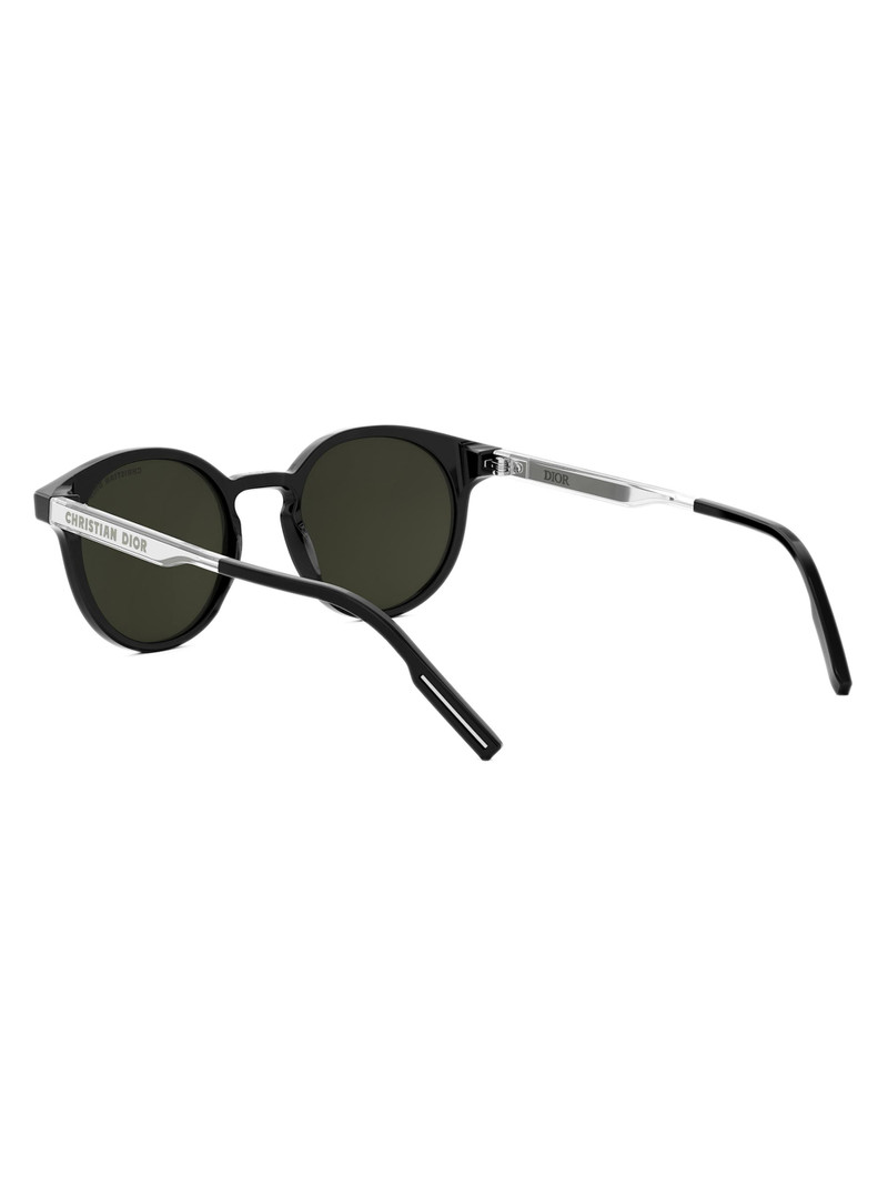Men's DiorTag R1I 49MM Round Sunglasses - Silver Black Green 4