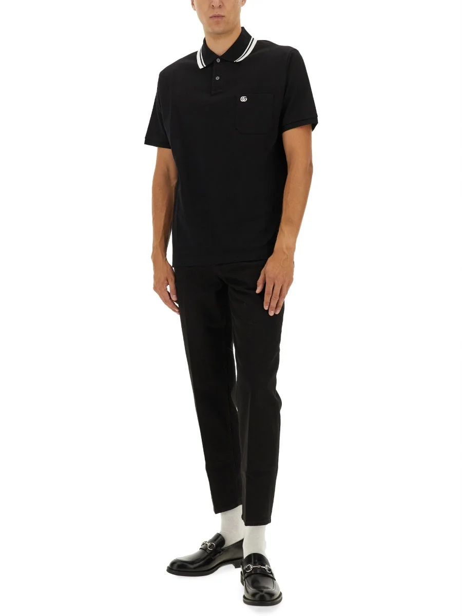 Gucci Men Embroidered Polo Shirt - 1