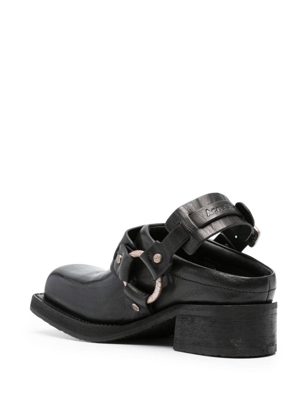 40mm square-toe leather mules - 3