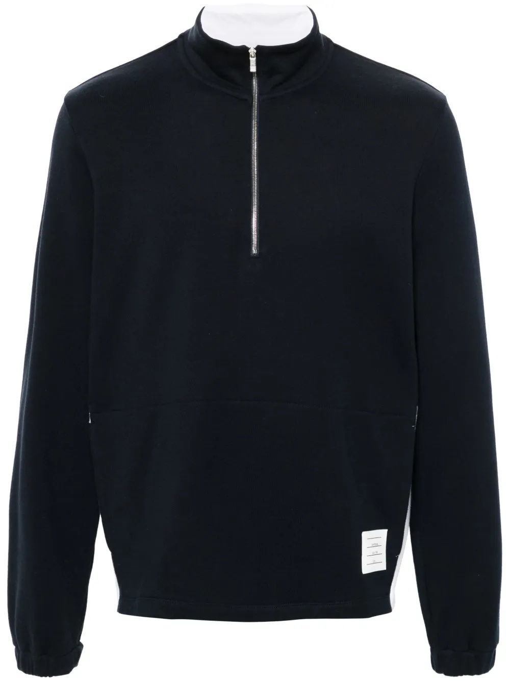 THOM BROWNE - Men Funnel Neck Half Zip Pullover - 5