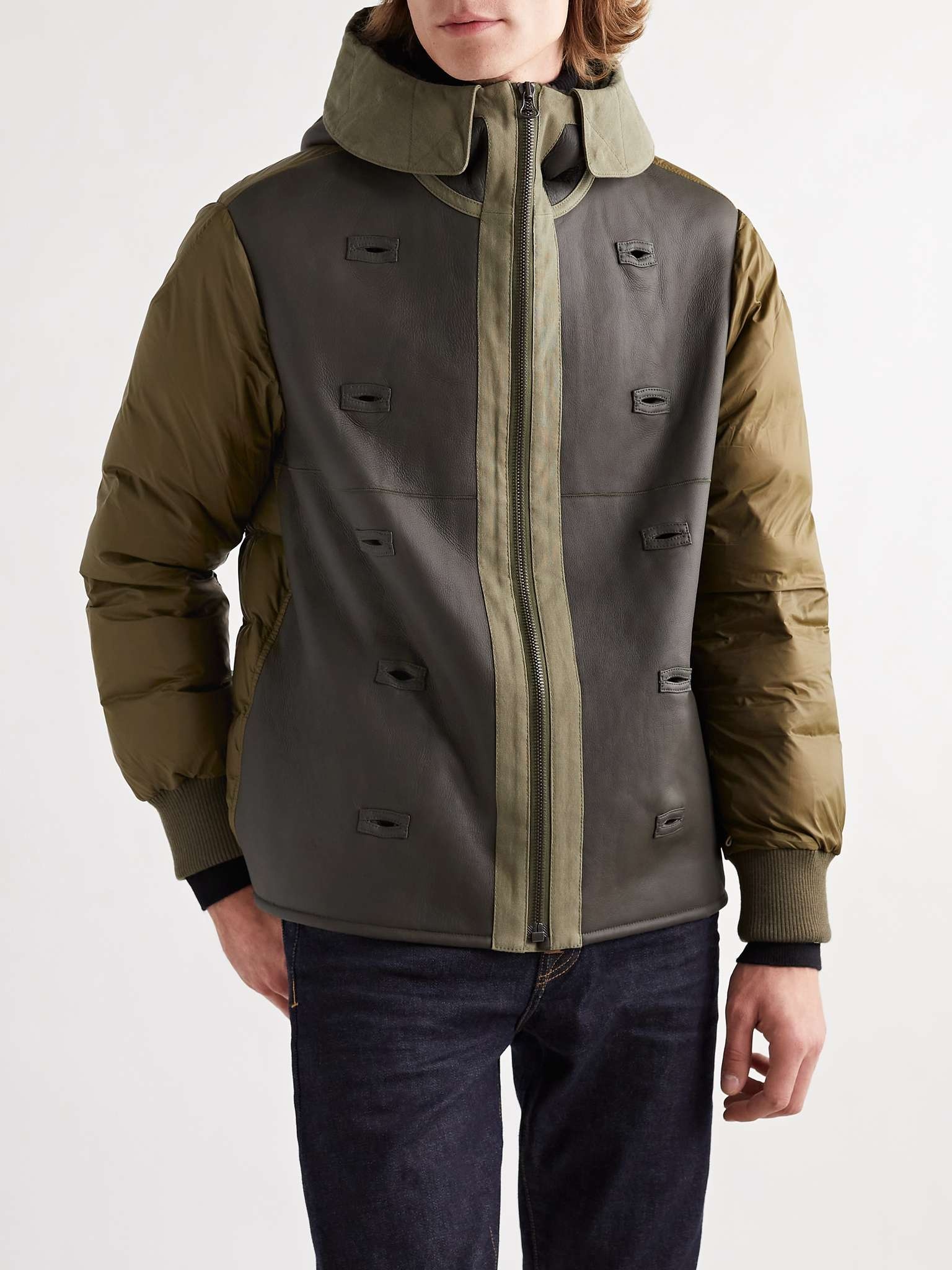 Cotton-Twill Parka with Detachable Shearling and Shell Hooded Down Liner - 6