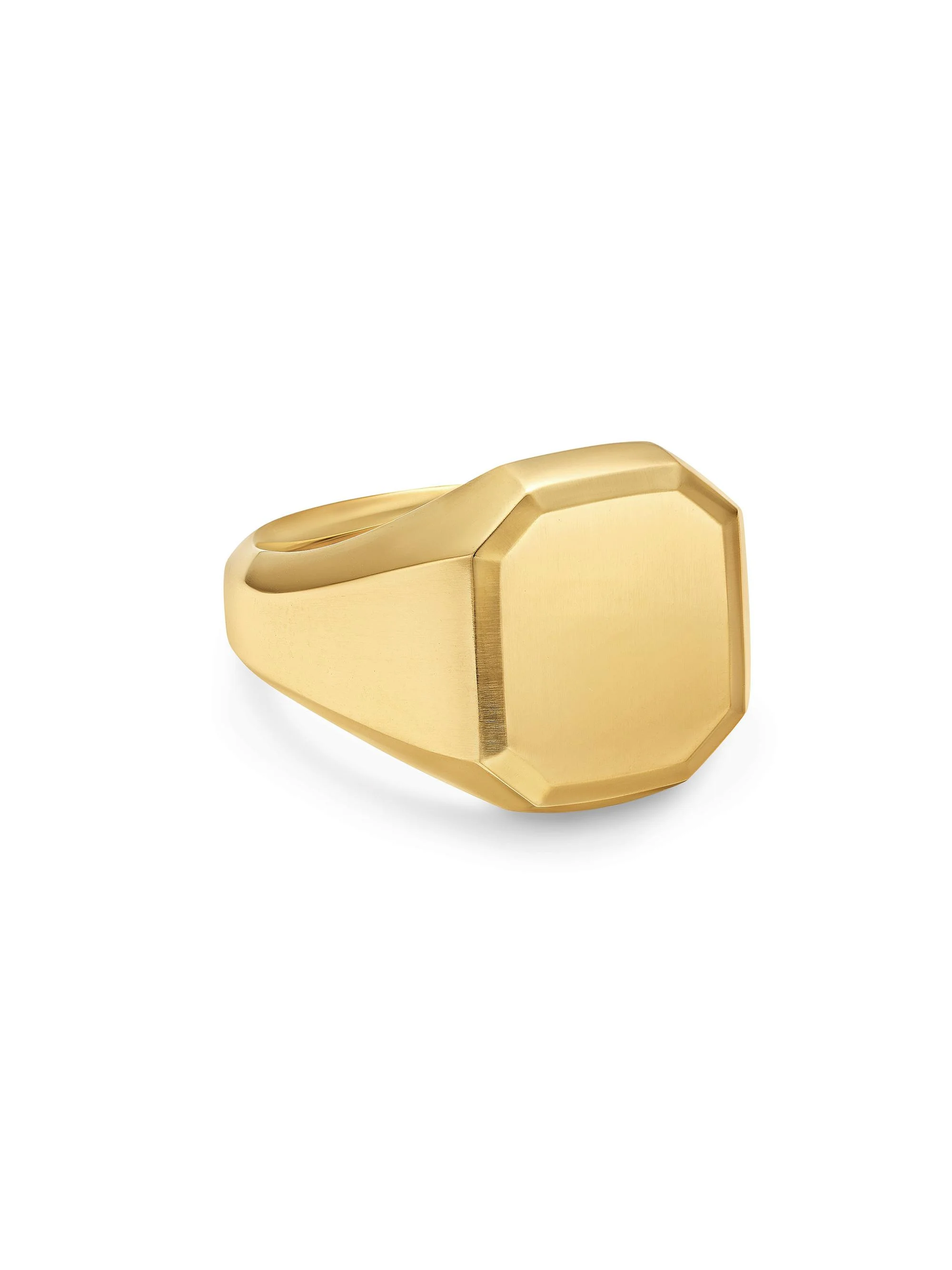 Men's Streamline Signet Ring in 18K Yellow Gold, 18MM - Gold - 1